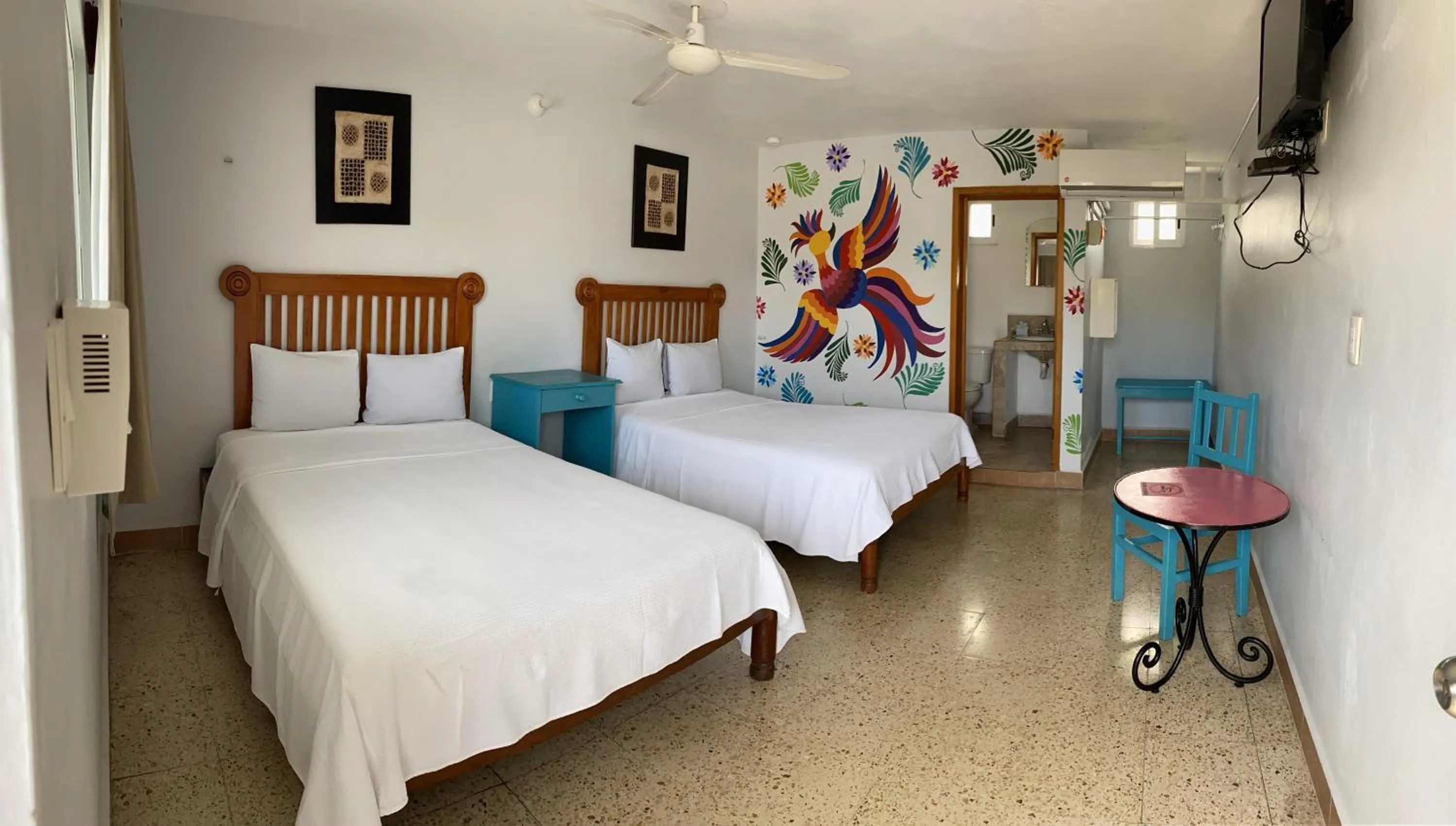 Bed in Blue Coconut Cancun Hotel