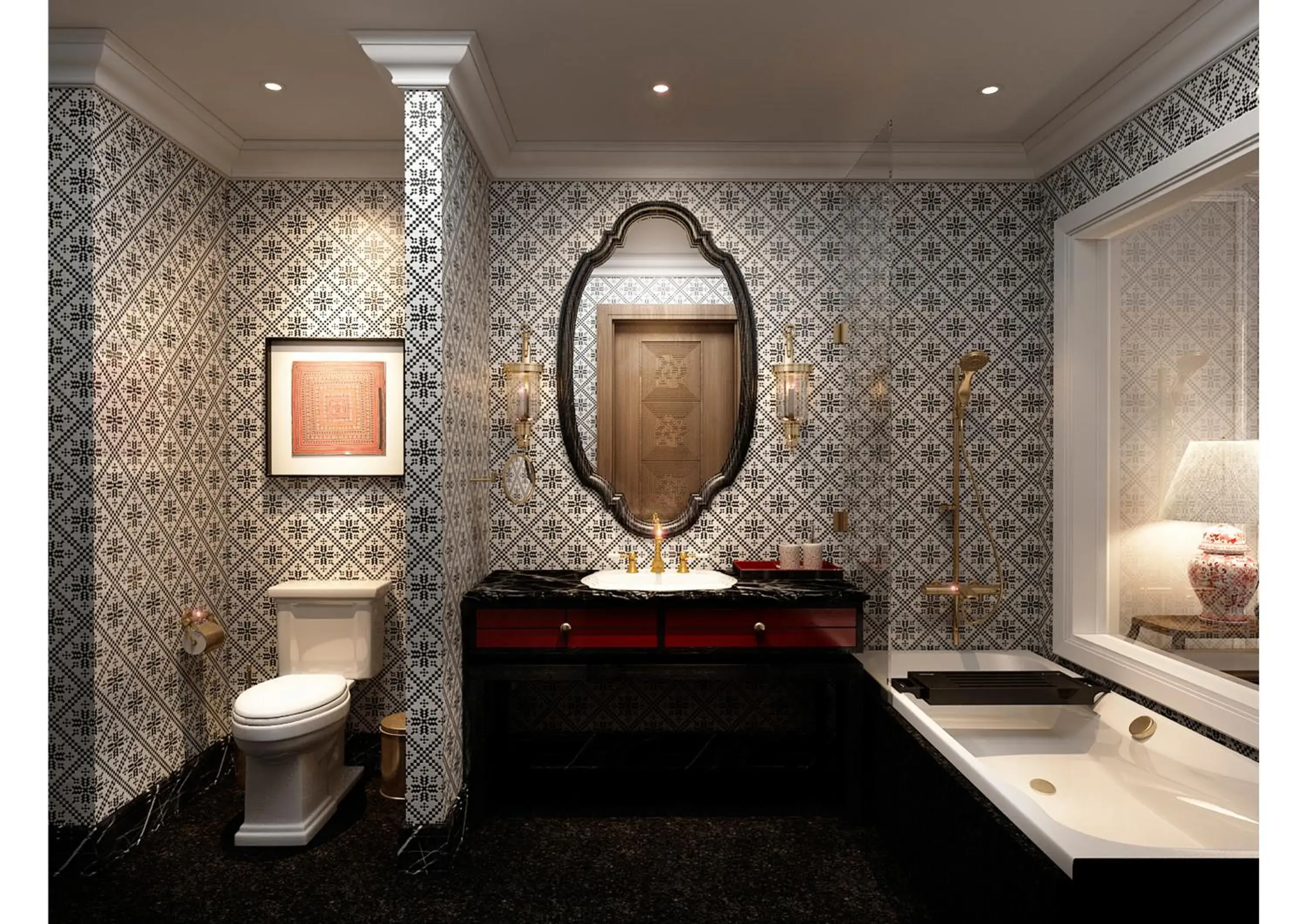 Bathroom in Silk Path Grand Sapa Resort & Spa Bathroom in Silk Path Grand Sapa Resort & Spa