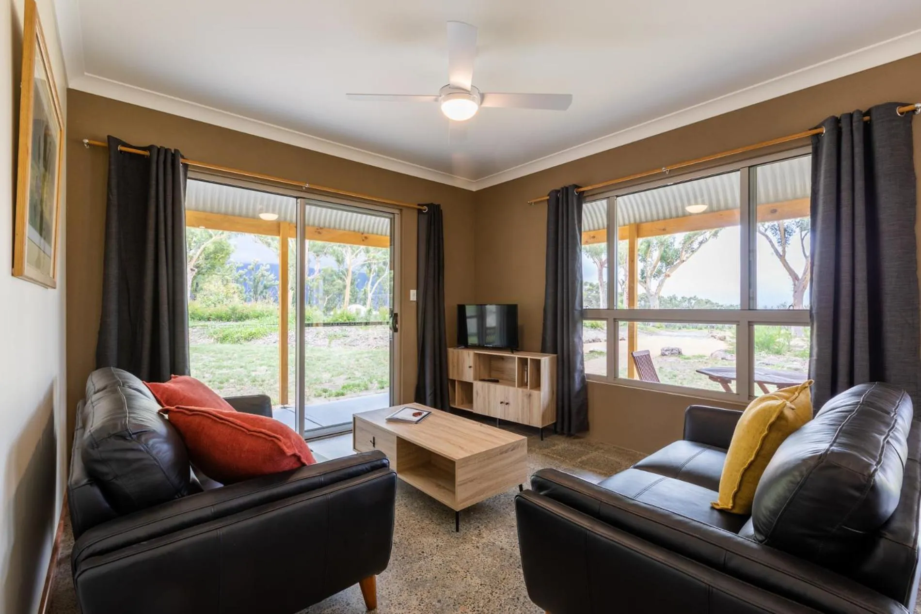 Living room in Banksia Park Cottages