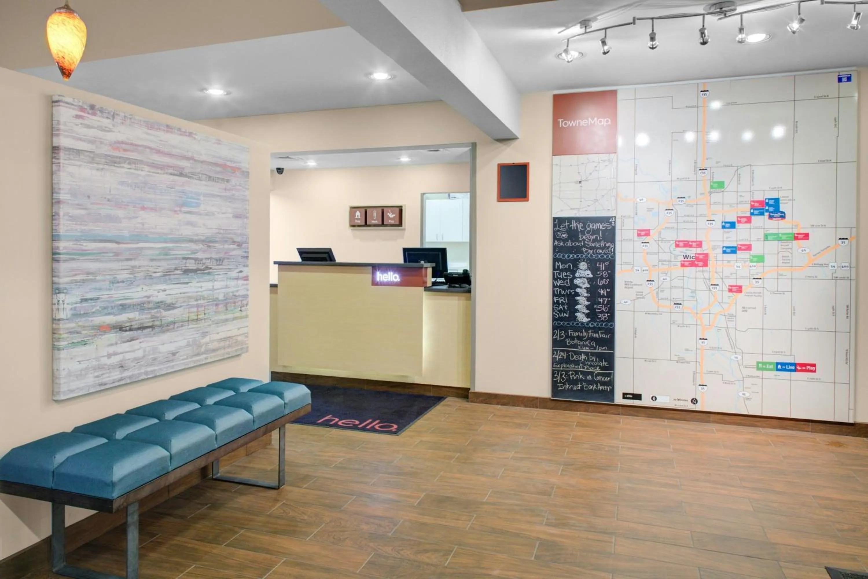 Lobby or reception in TownePlace Suites Wichita East