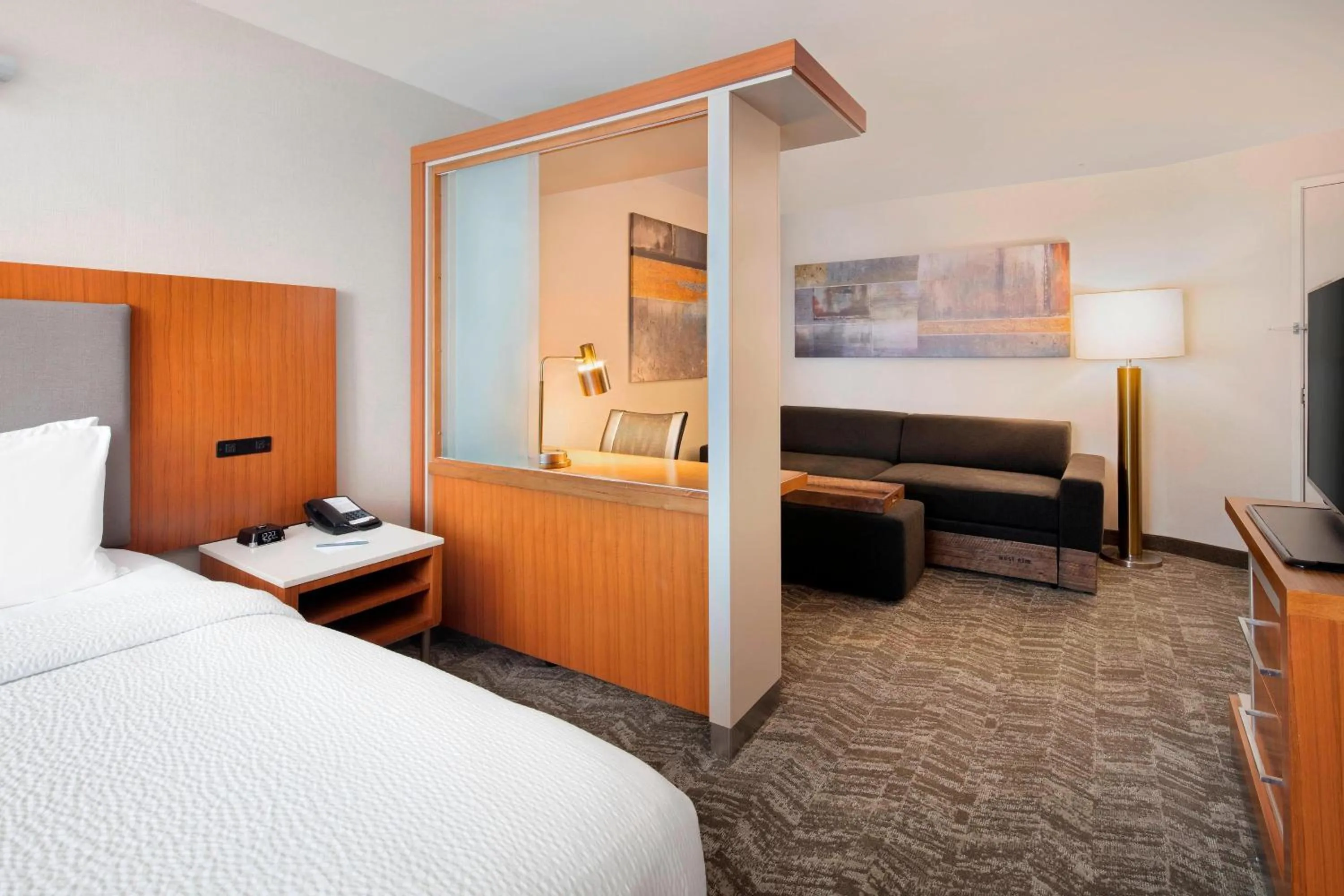 Photo of the whole room, Bed in SpringHill Suites Indianapolis Downtown
