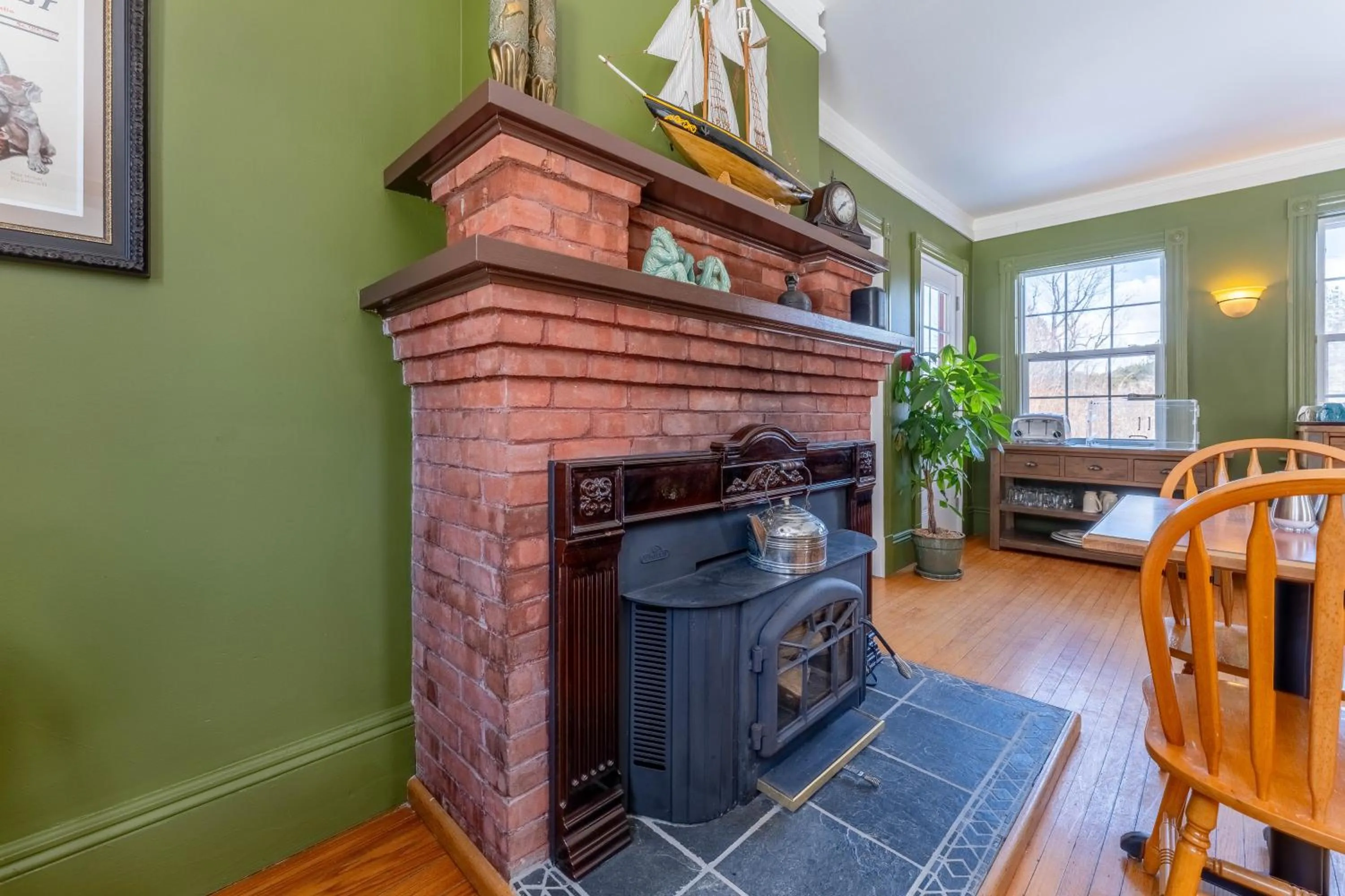 fireplace in Dominion Hill Country Inn