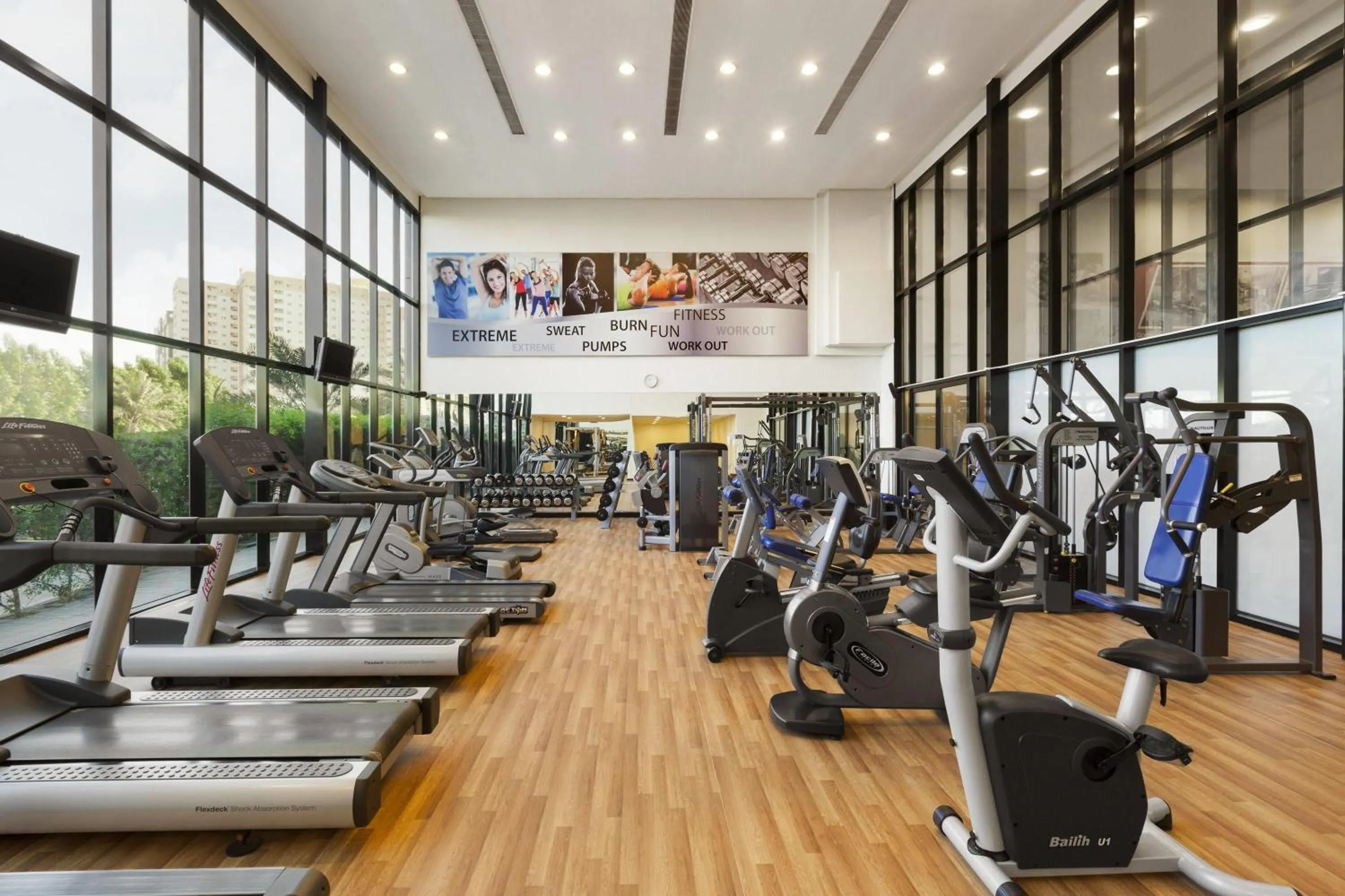Fitness centre/facilities in Ramada Hotel & Suites by Wyndham Ajman