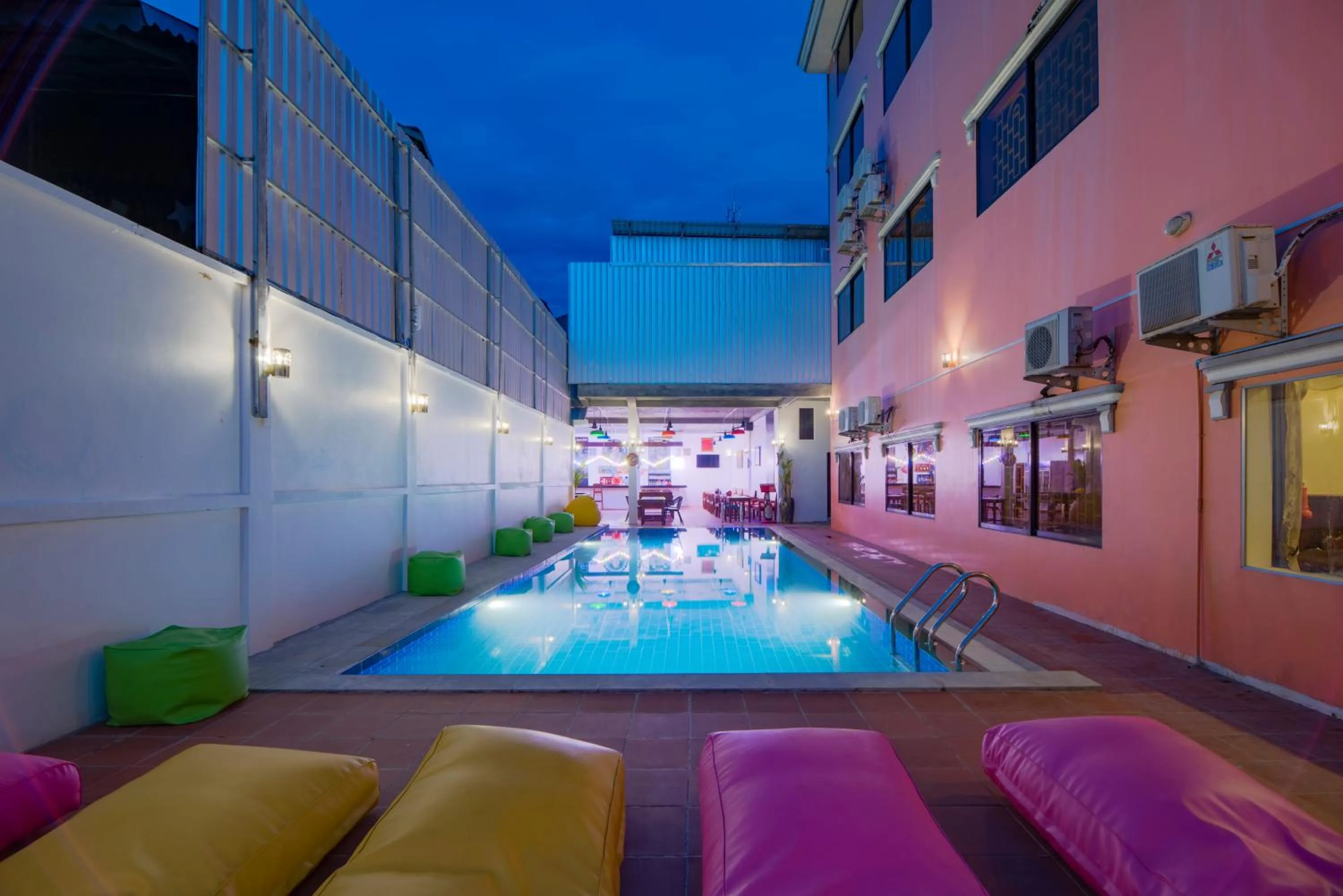 Pool view in The Siem Reap Chilled Backpacker
