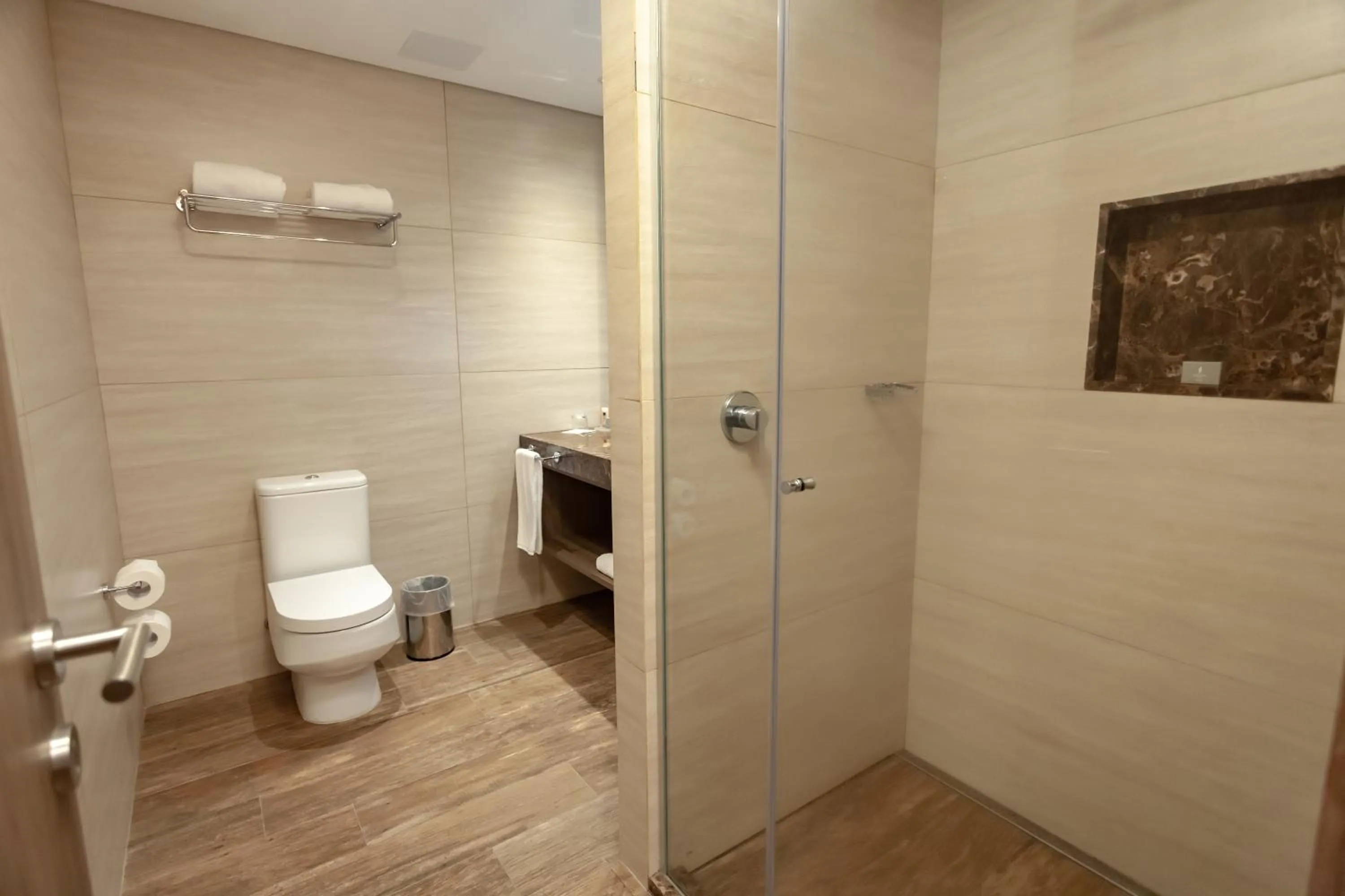 Shower in Paseo La Galería Hotel & Suites