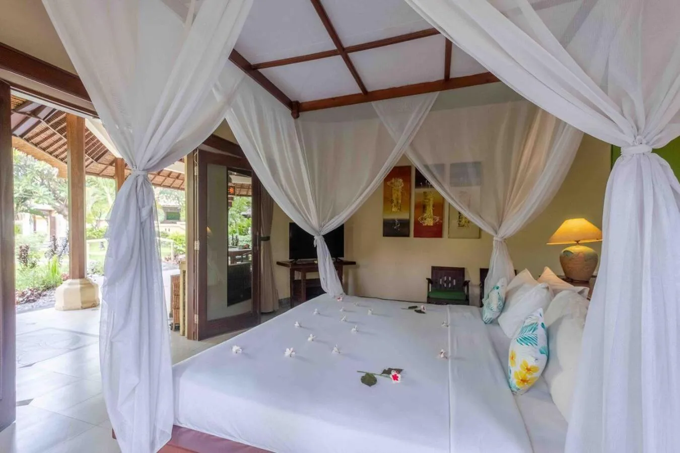 Bed in Amertha Bali Villas