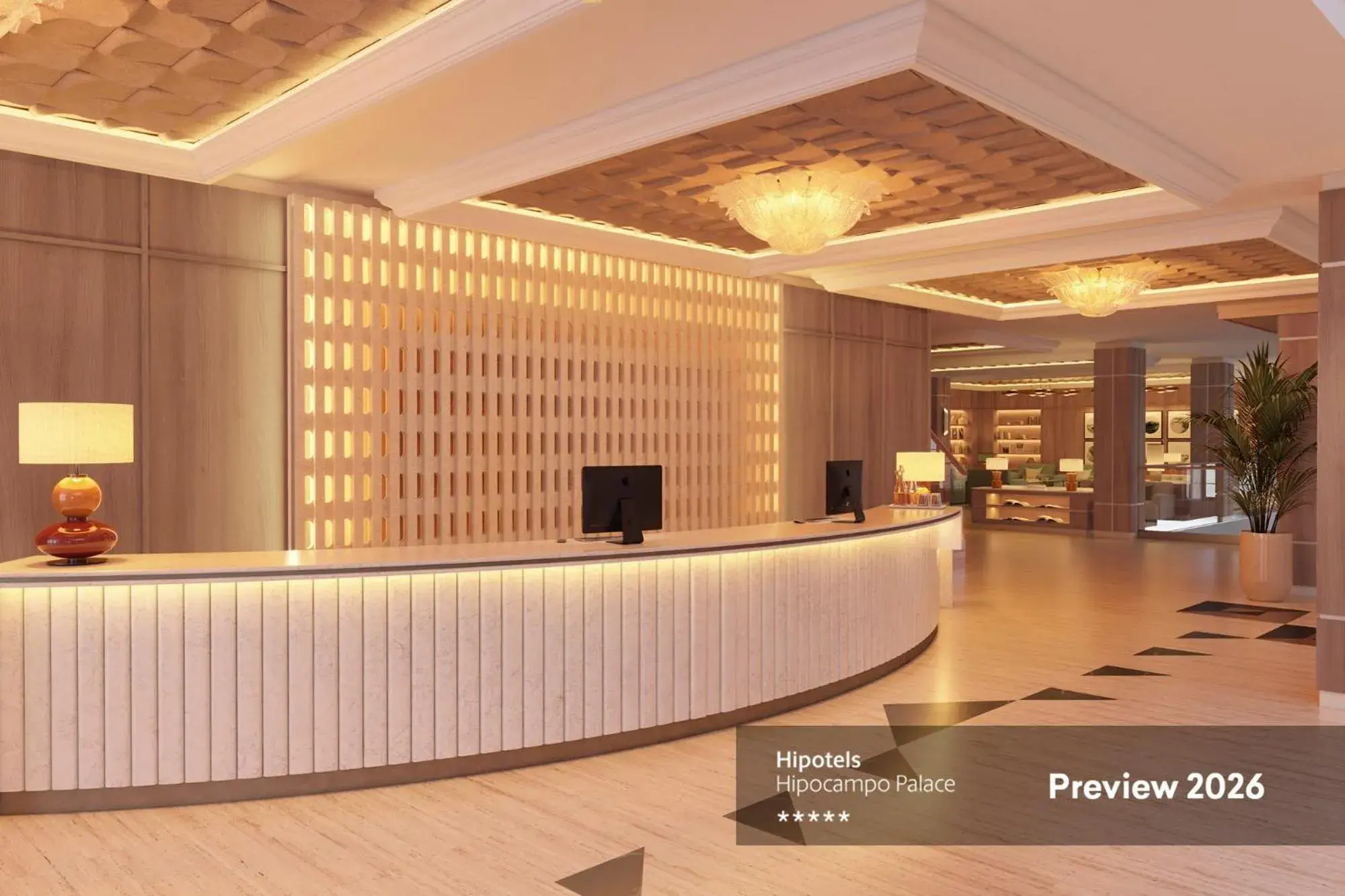 Lobby or reception in Hipotels Hipocampo Palace & Spa Lobby or reception in Hipotels Hipocampo Palace & Spa