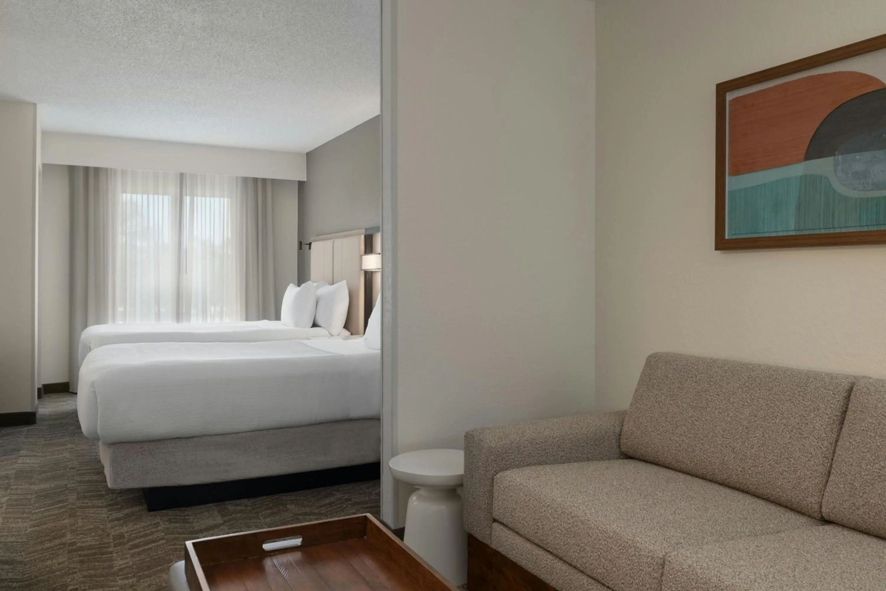 Photo of the whole room, Bed in SpringHill Suites Boca Raton