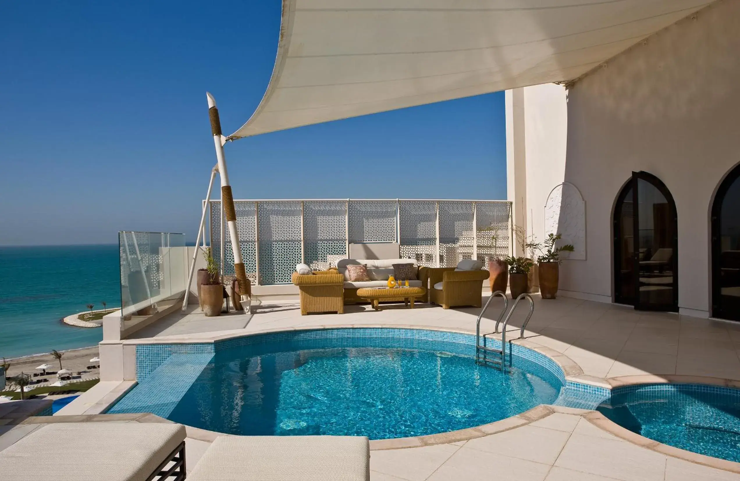 Balcony/Terrace, Swimming Pool in Sofitel Bahrain Zallaq Thalassa Sea & Spa
