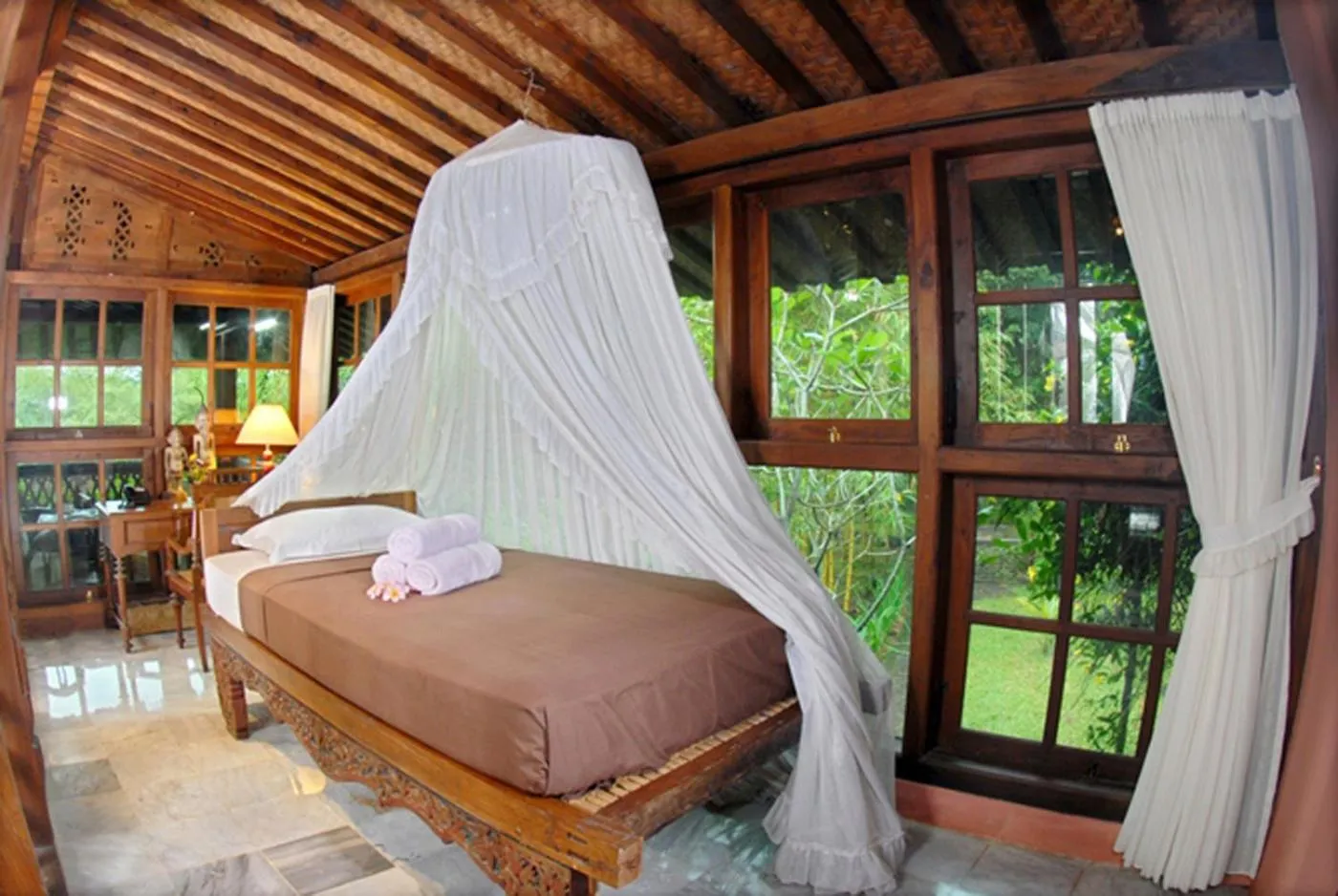 Bed in Hills Joglo Villa