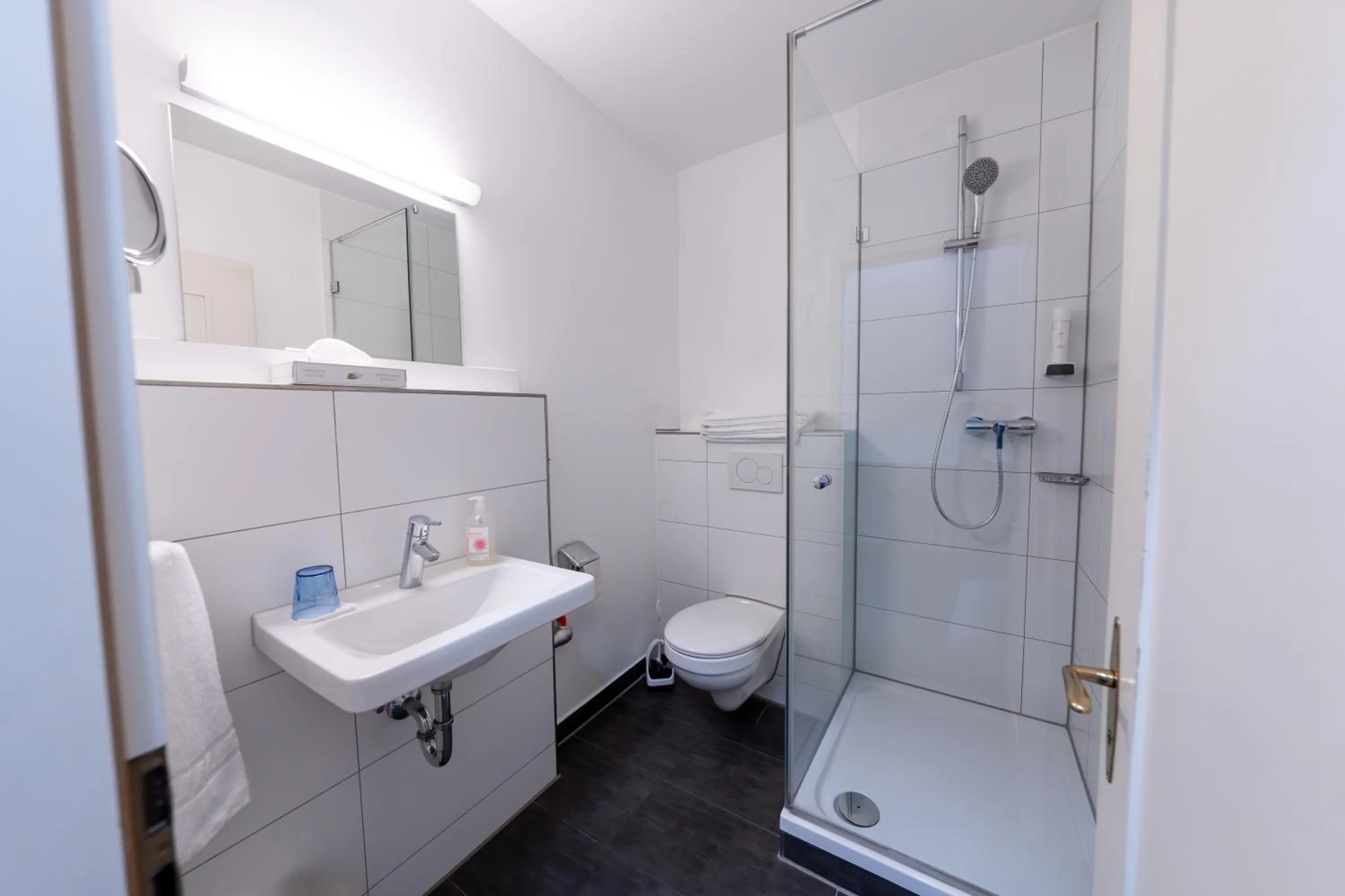 Bathroom in Hotel Bergbauer mit Late-Self-Check-IN