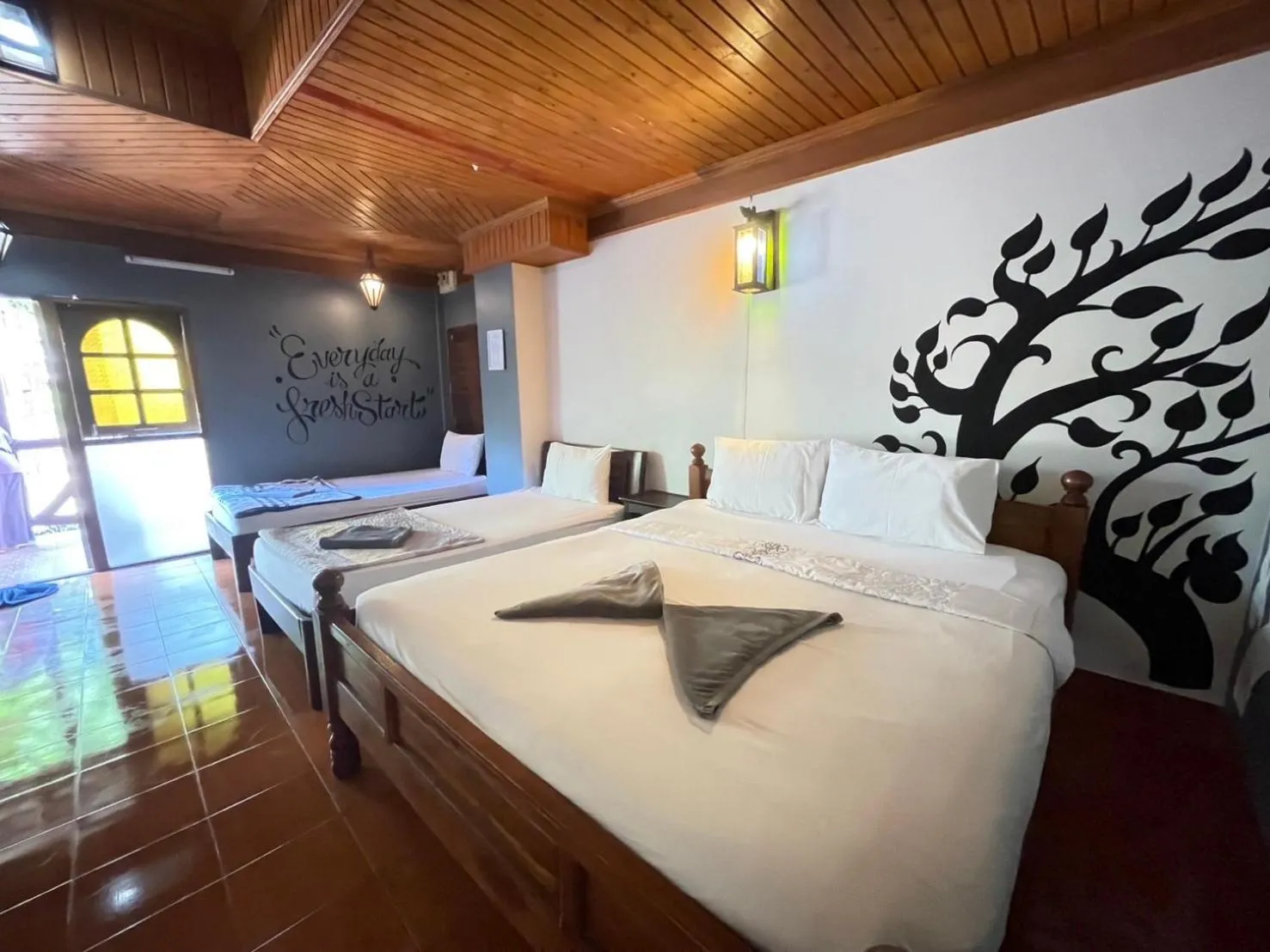 Bed in Big Fish Resort Koh Tao