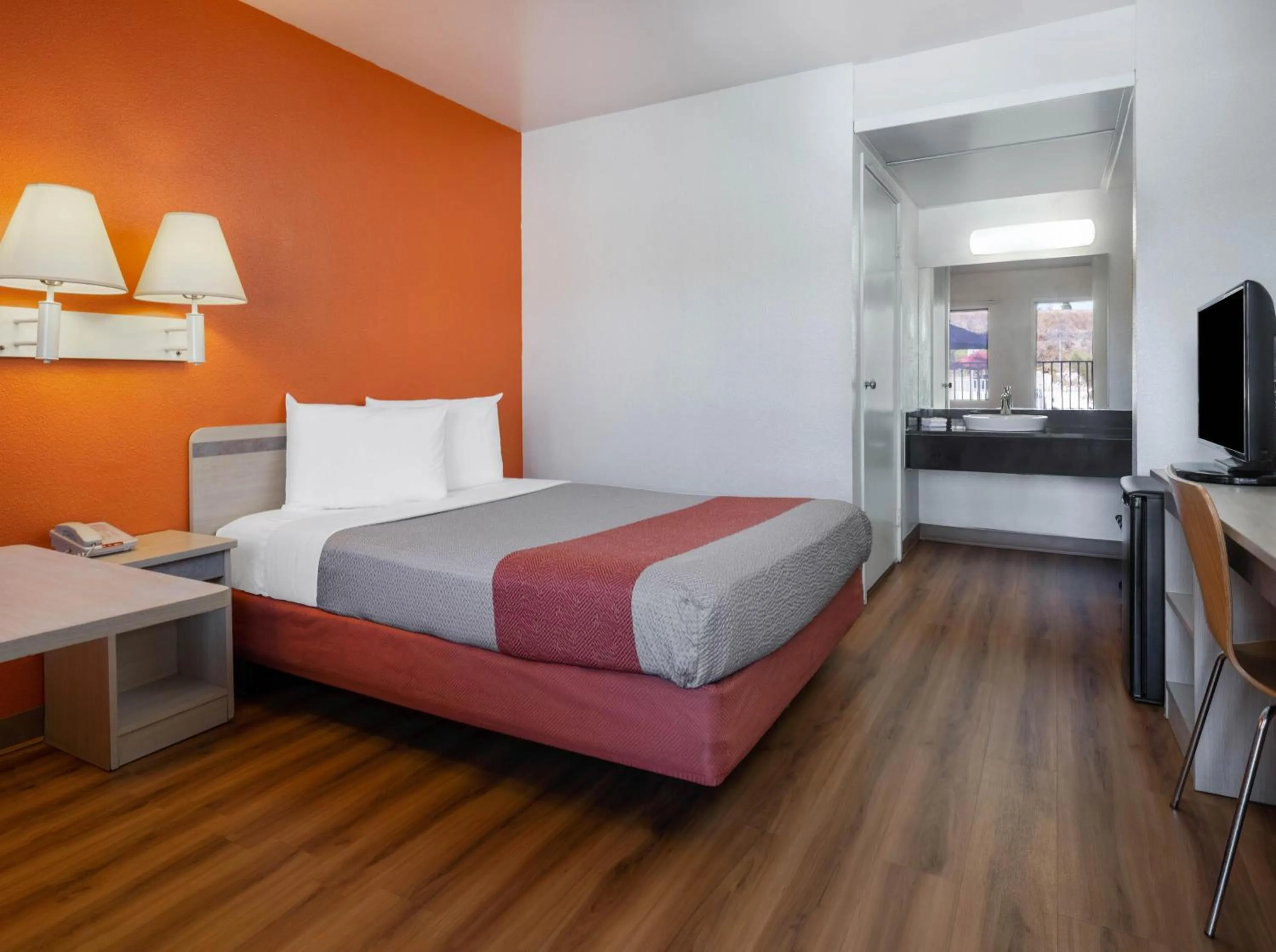 Bed in Motel 6-Oceanside, CA