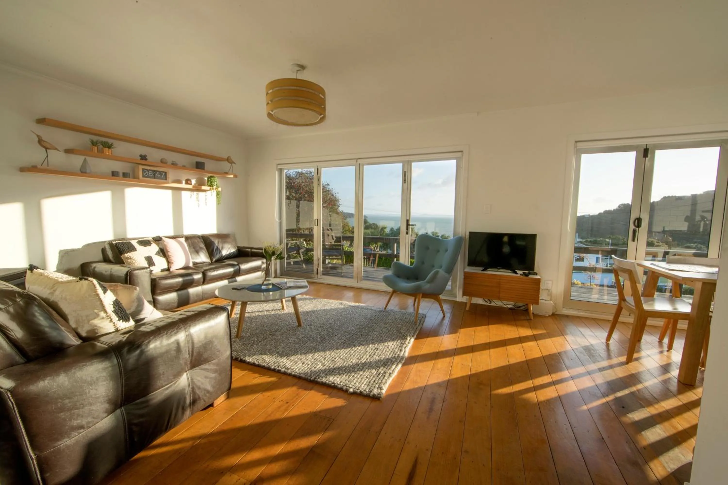 Living room in The Black Pearl, Waiheke Island