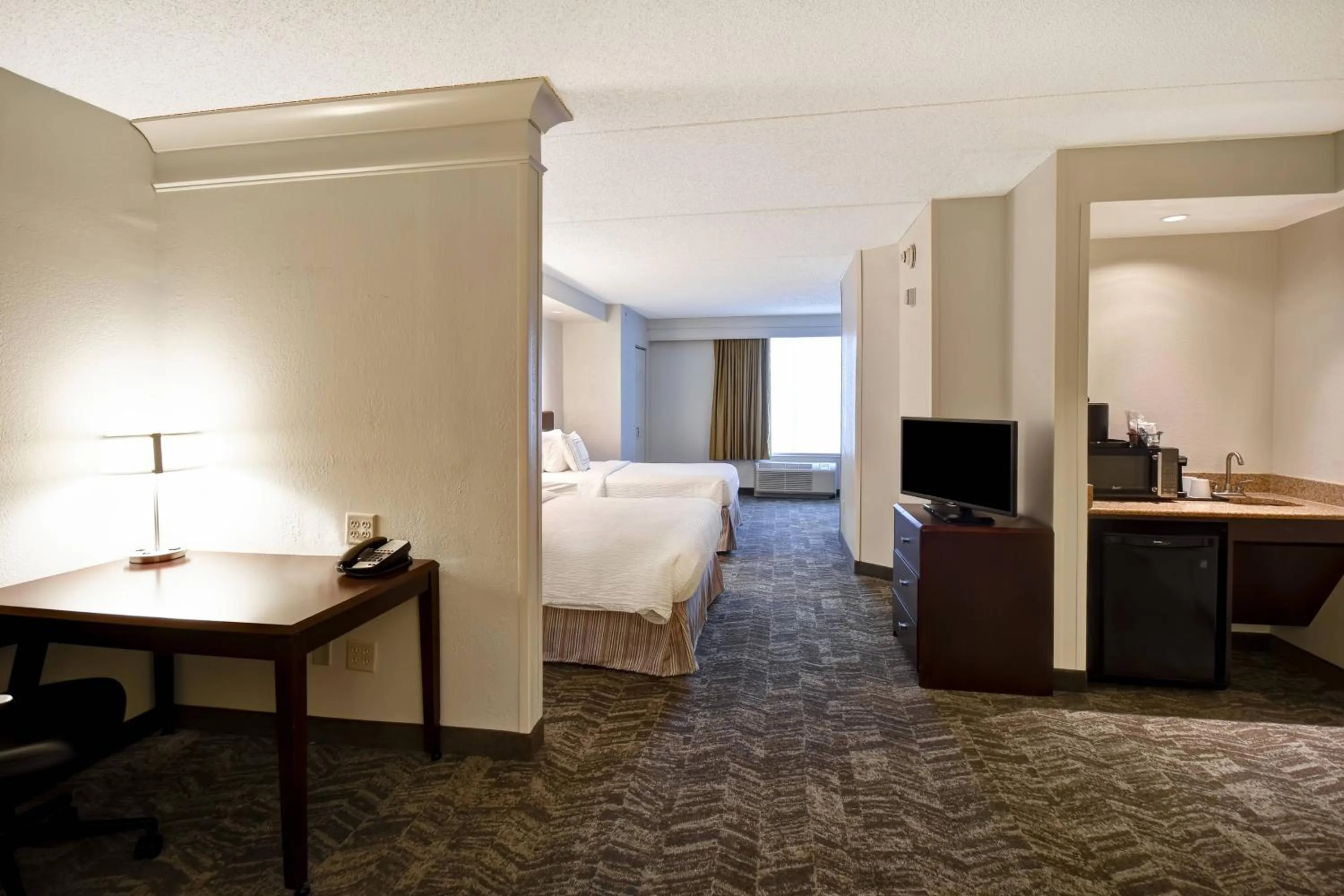 Photo of the whole room, Bed in SpringHill Suites Louisville Airport