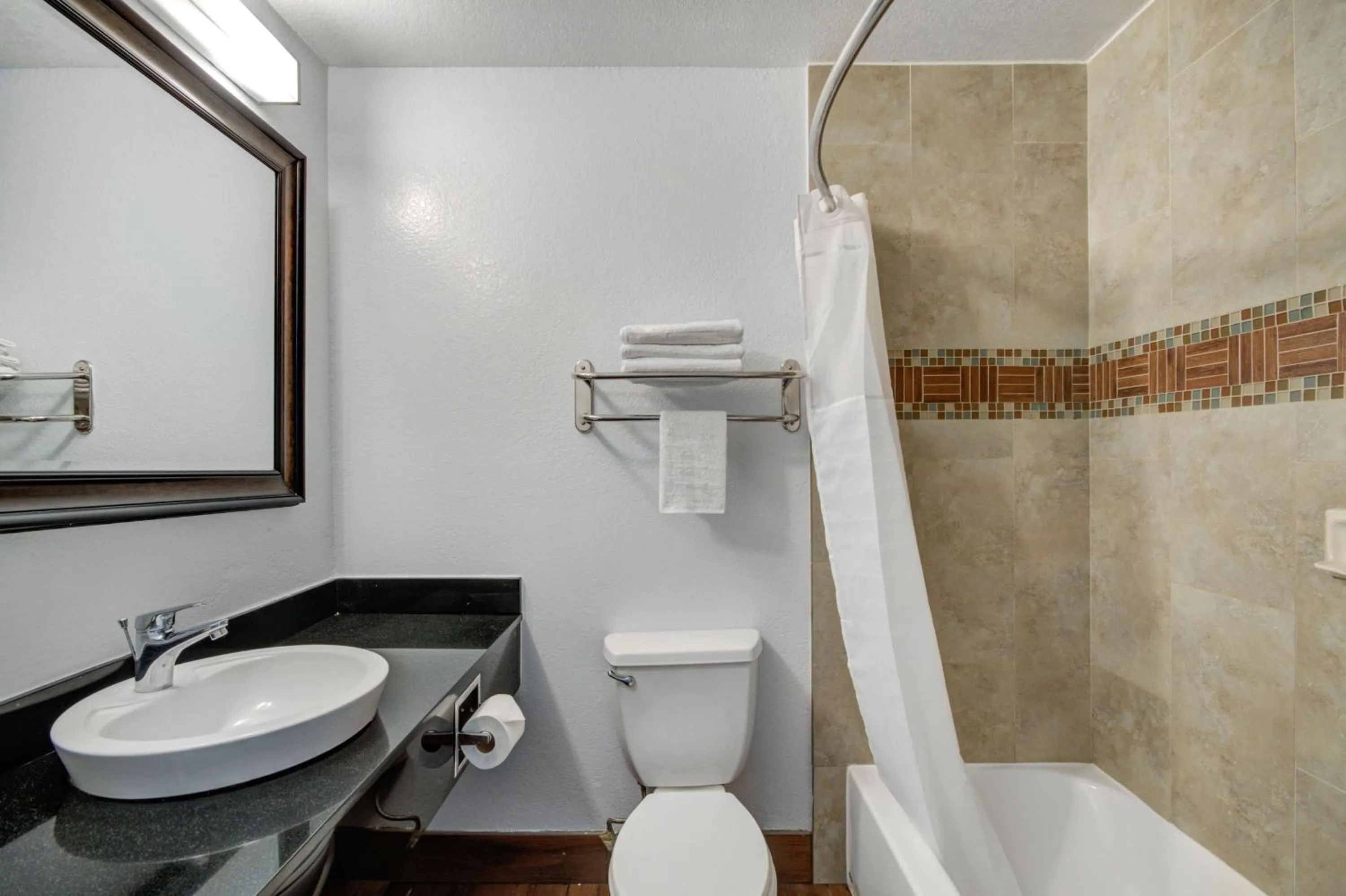 Bathroom in Motel 6 Ontario, CA  Convention Center-Airport