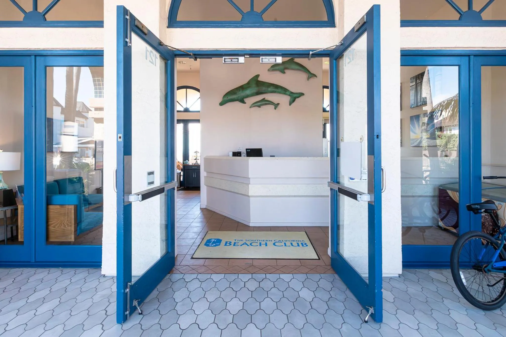 Facade/entrance in Southern California Beach Club