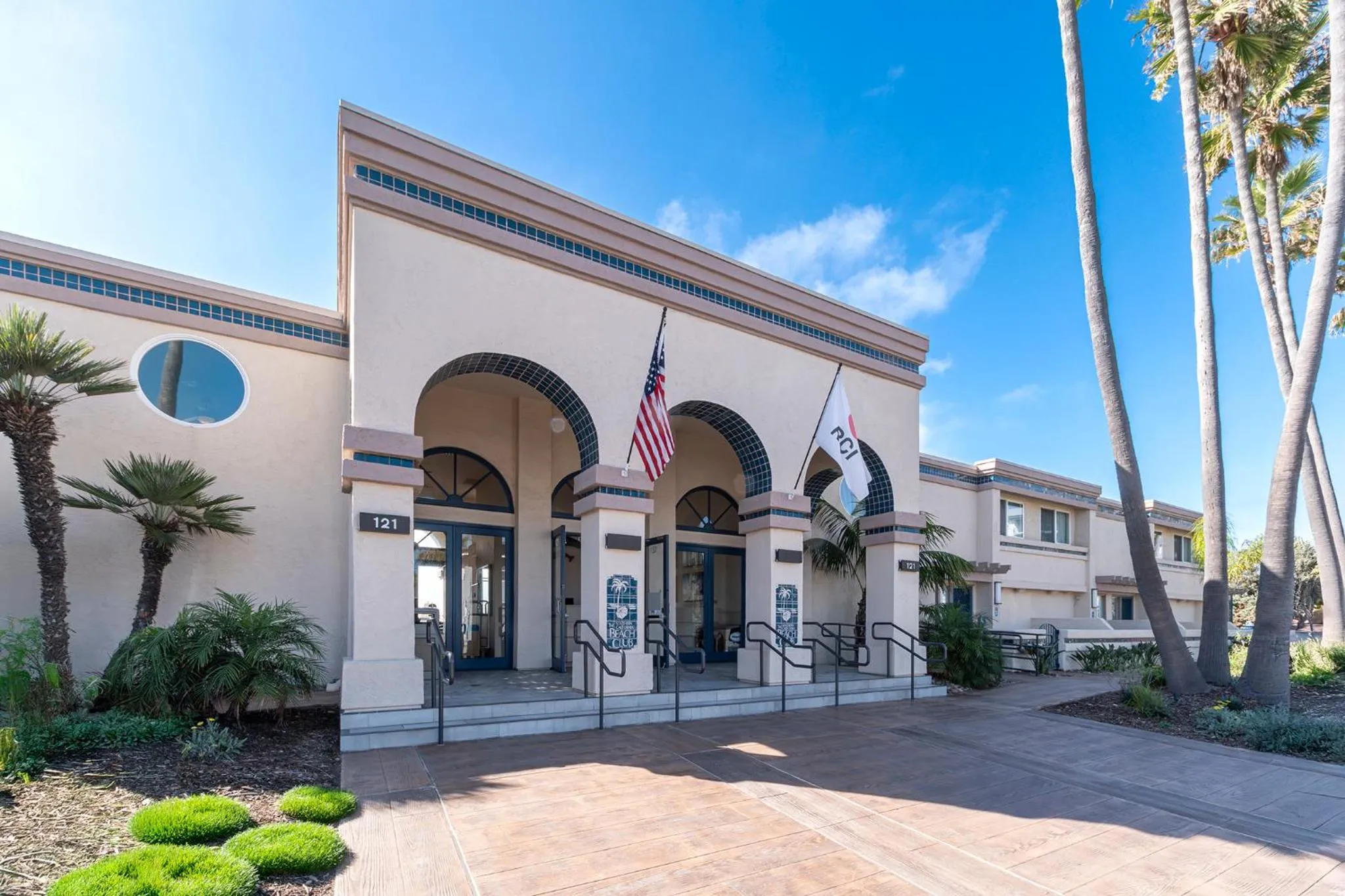 Facade/entrance in Southern California Beach Club