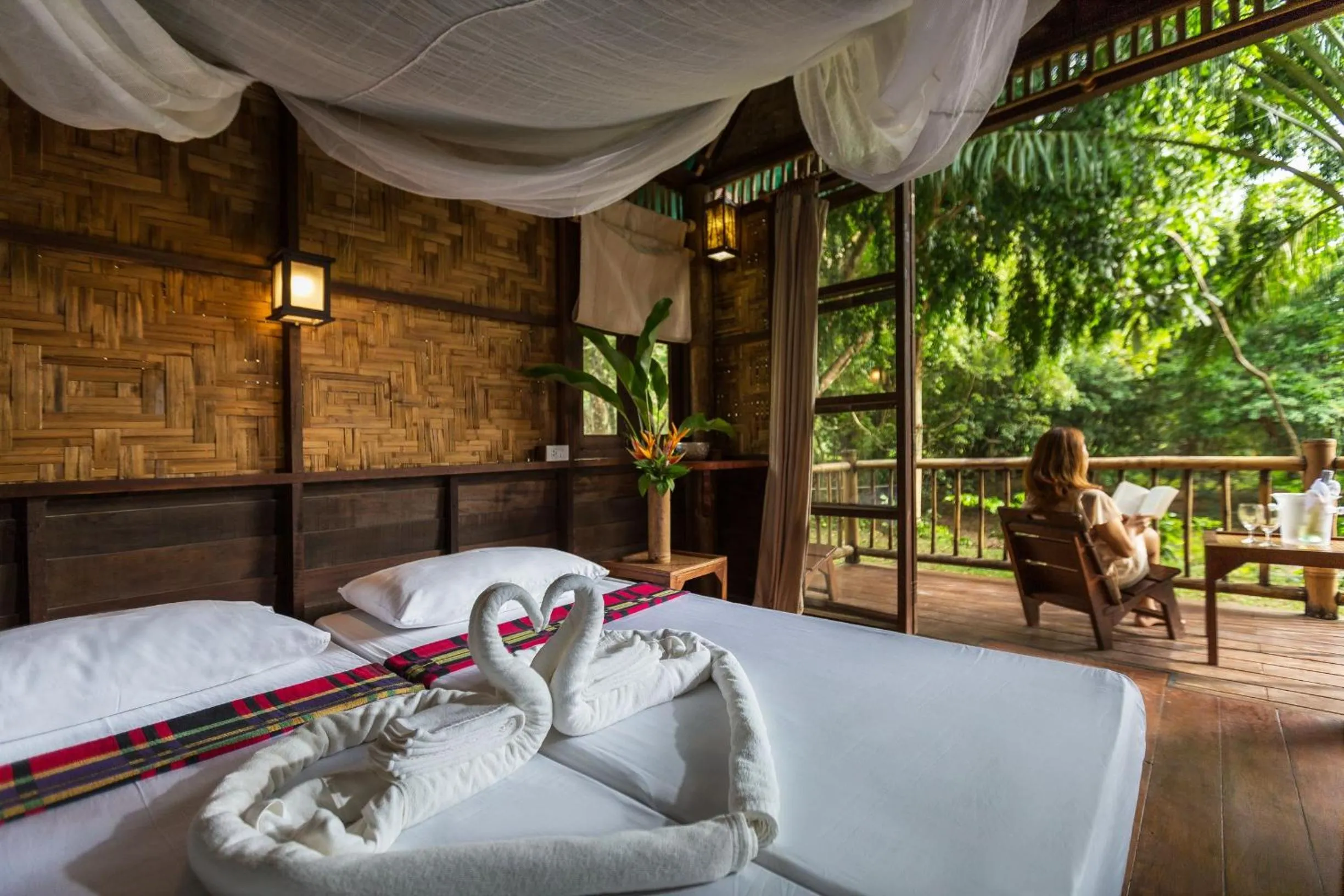 Patio, Bed in Our Jungle Camp - Eco Resort