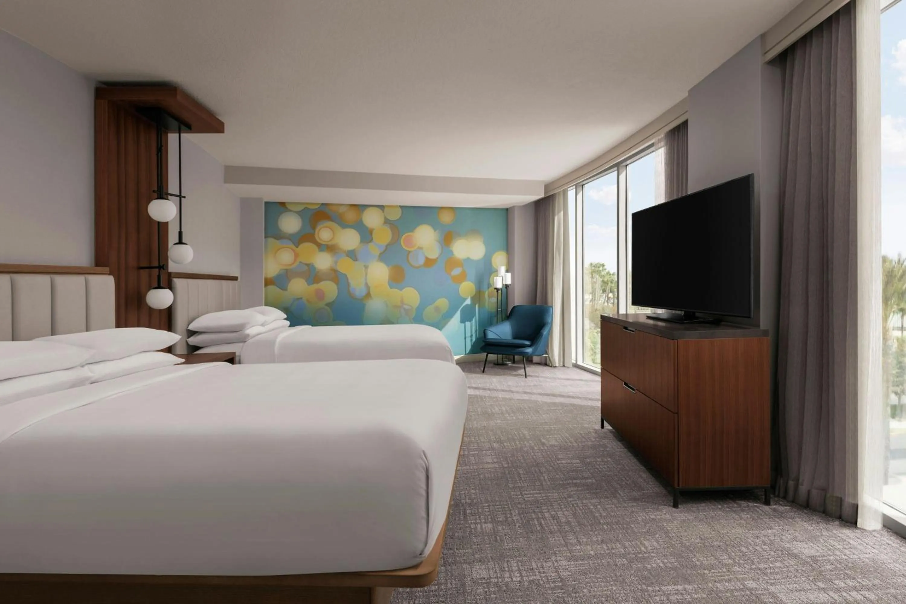 Photo of the whole room, Bed in Anaheim Marriott Suites