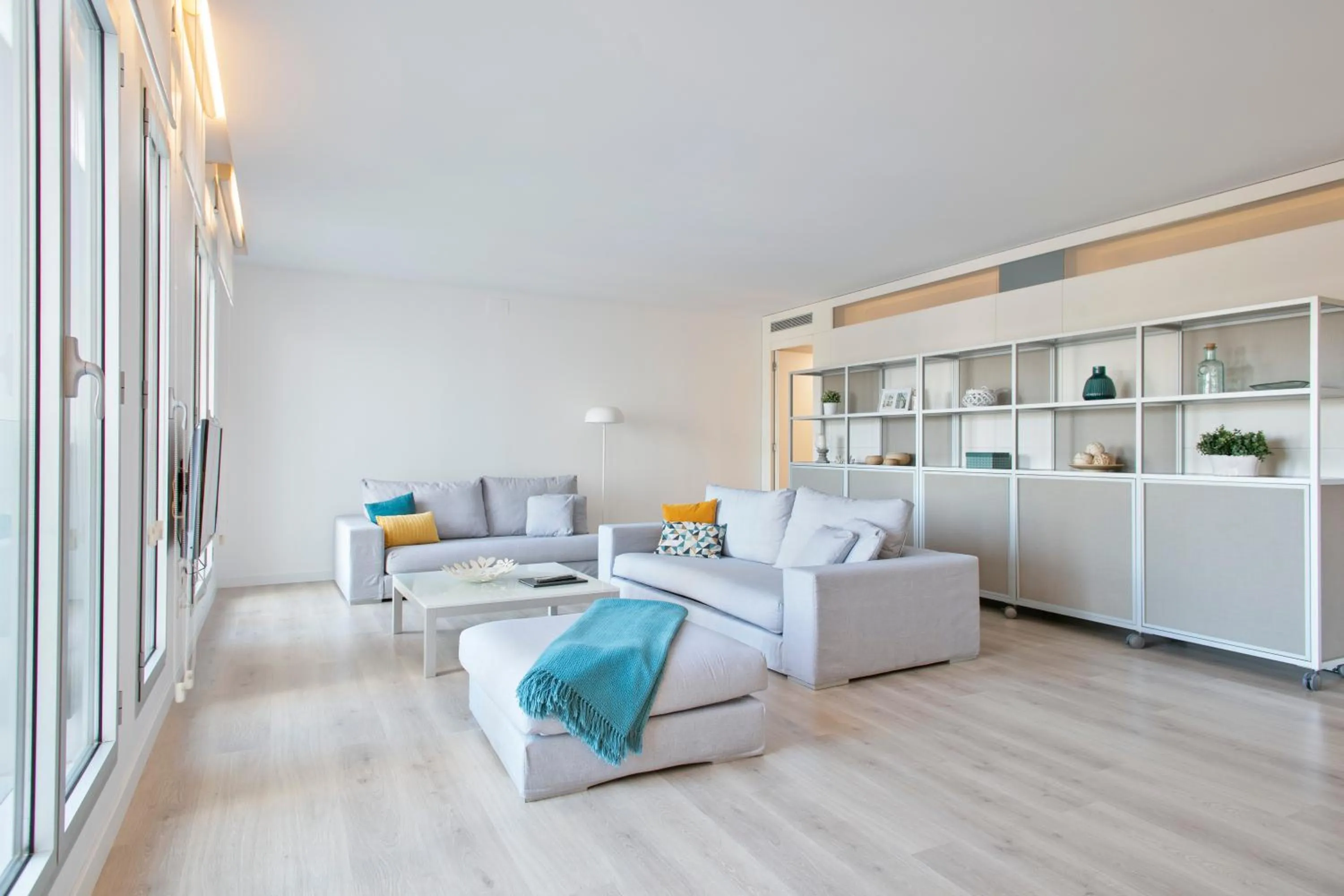 Living room in Lugaris Beach Apartments