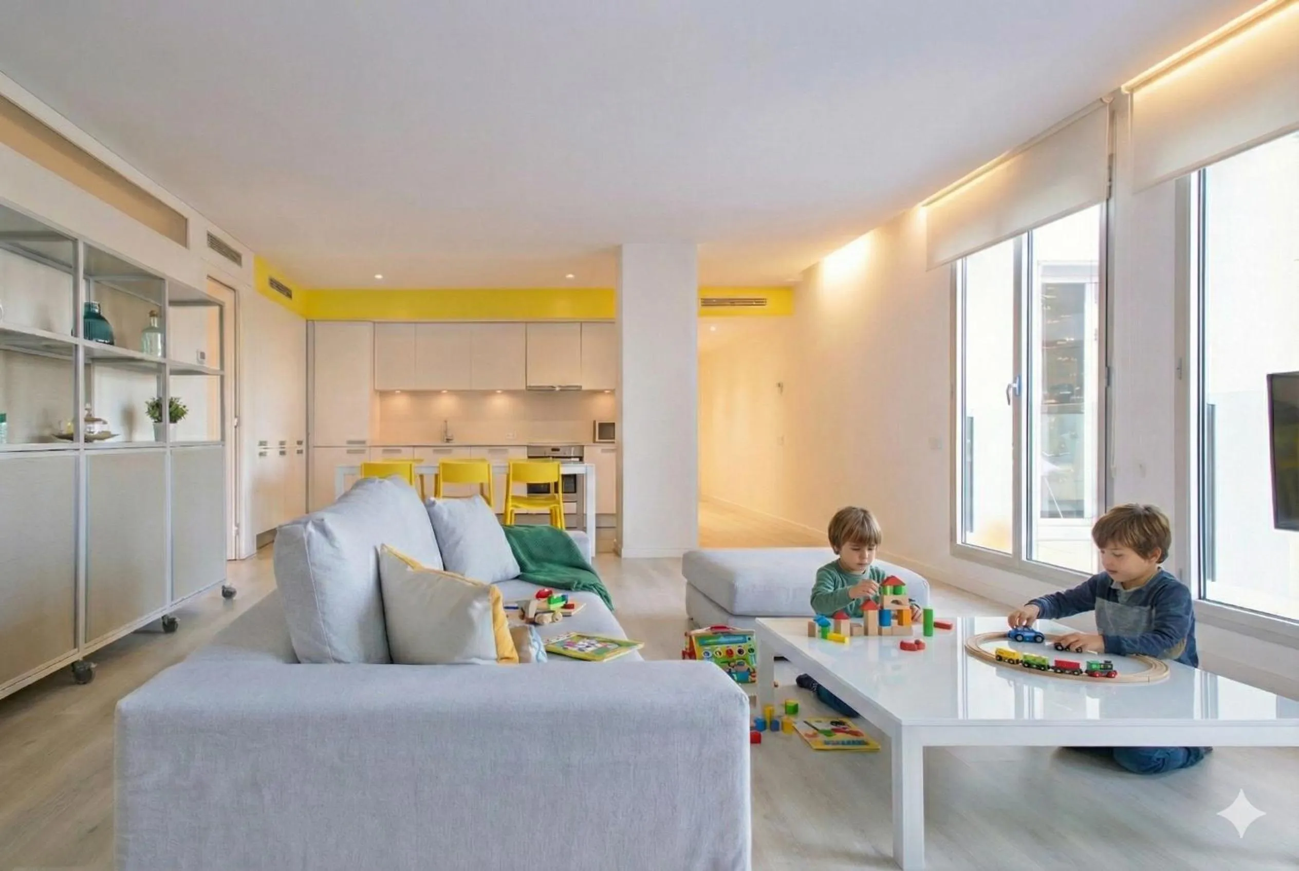 Living room in Lugaris Beach Apartments