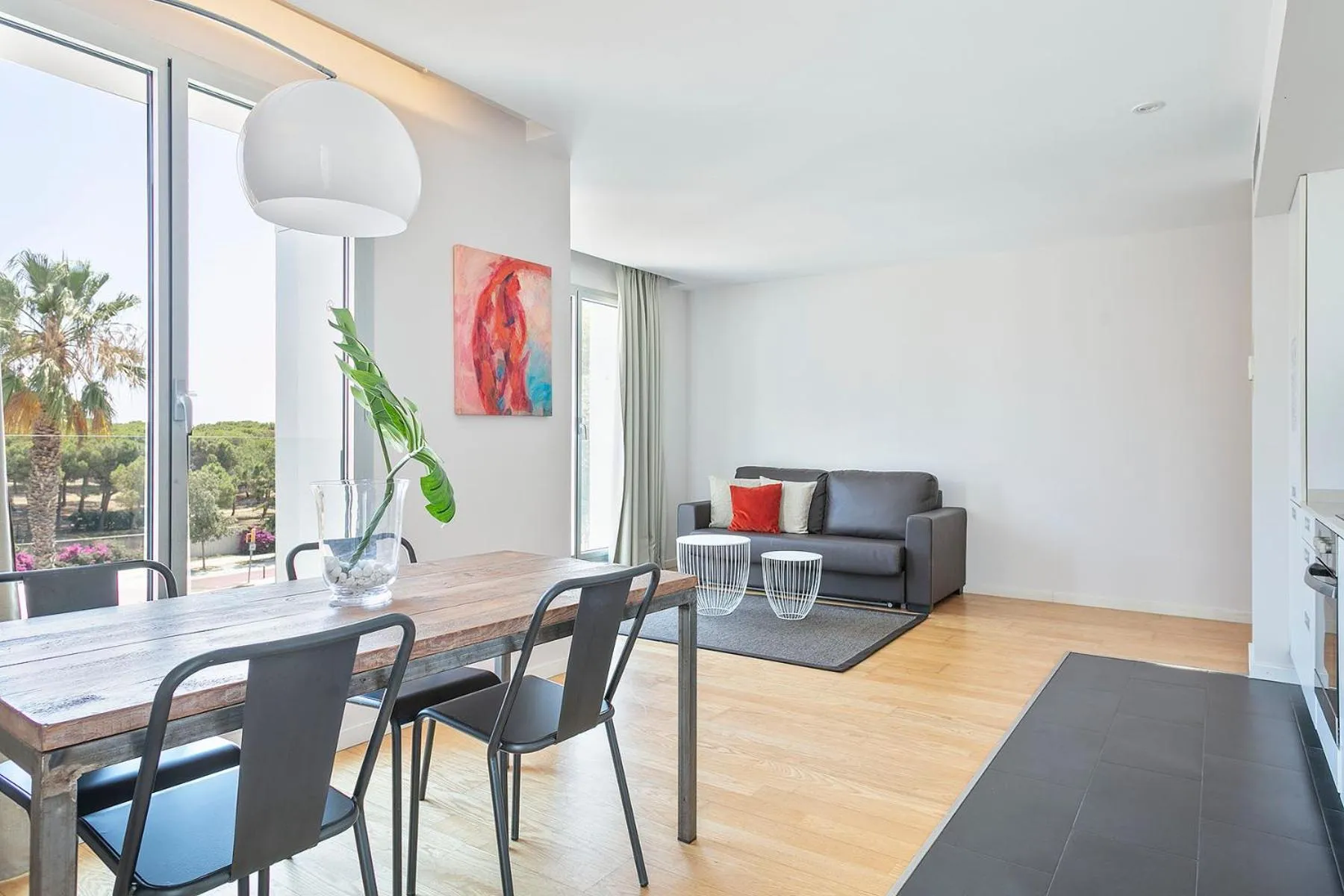 Living room in Lugaris Beach Apartments