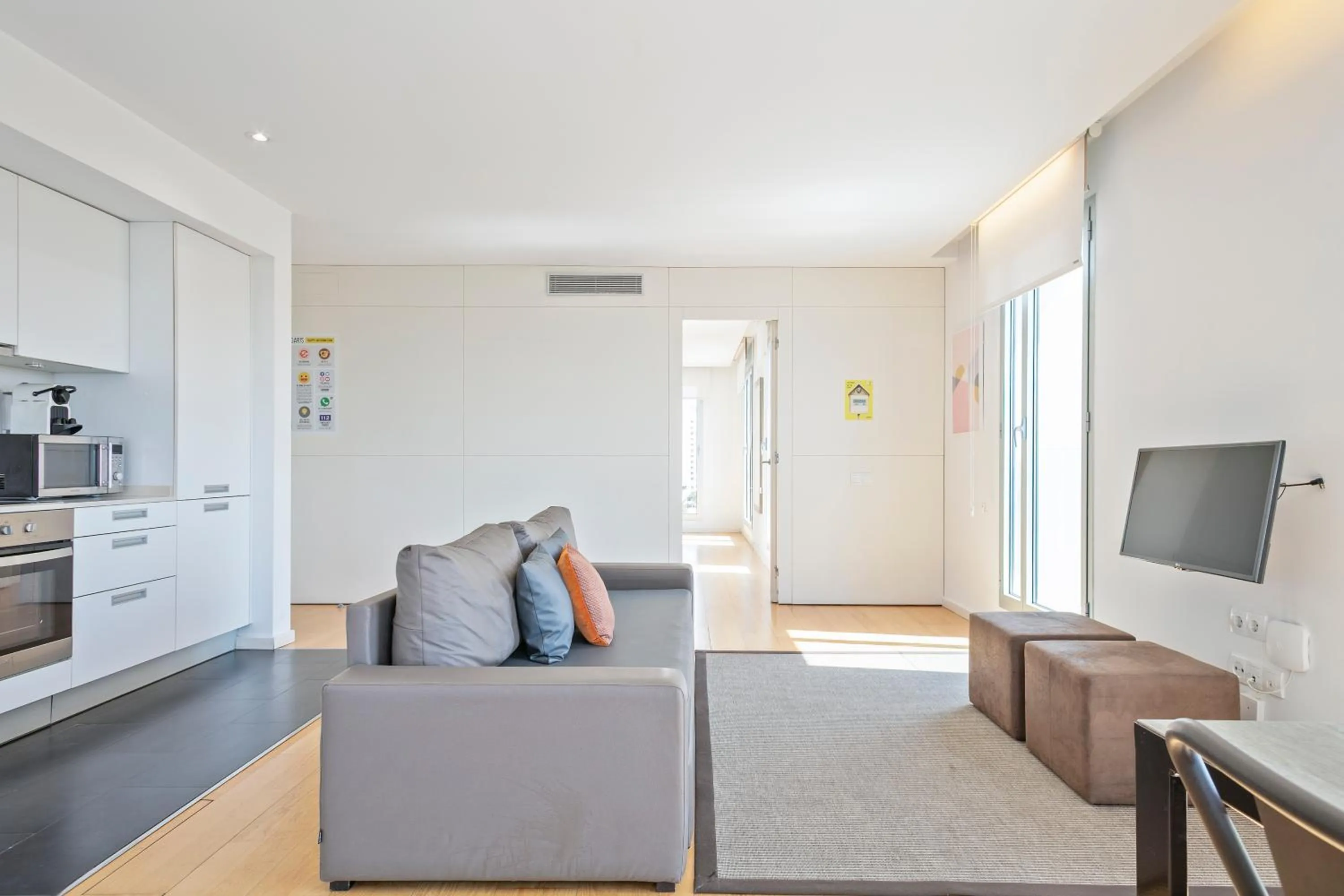 Living room in Lugaris Beach Apartments