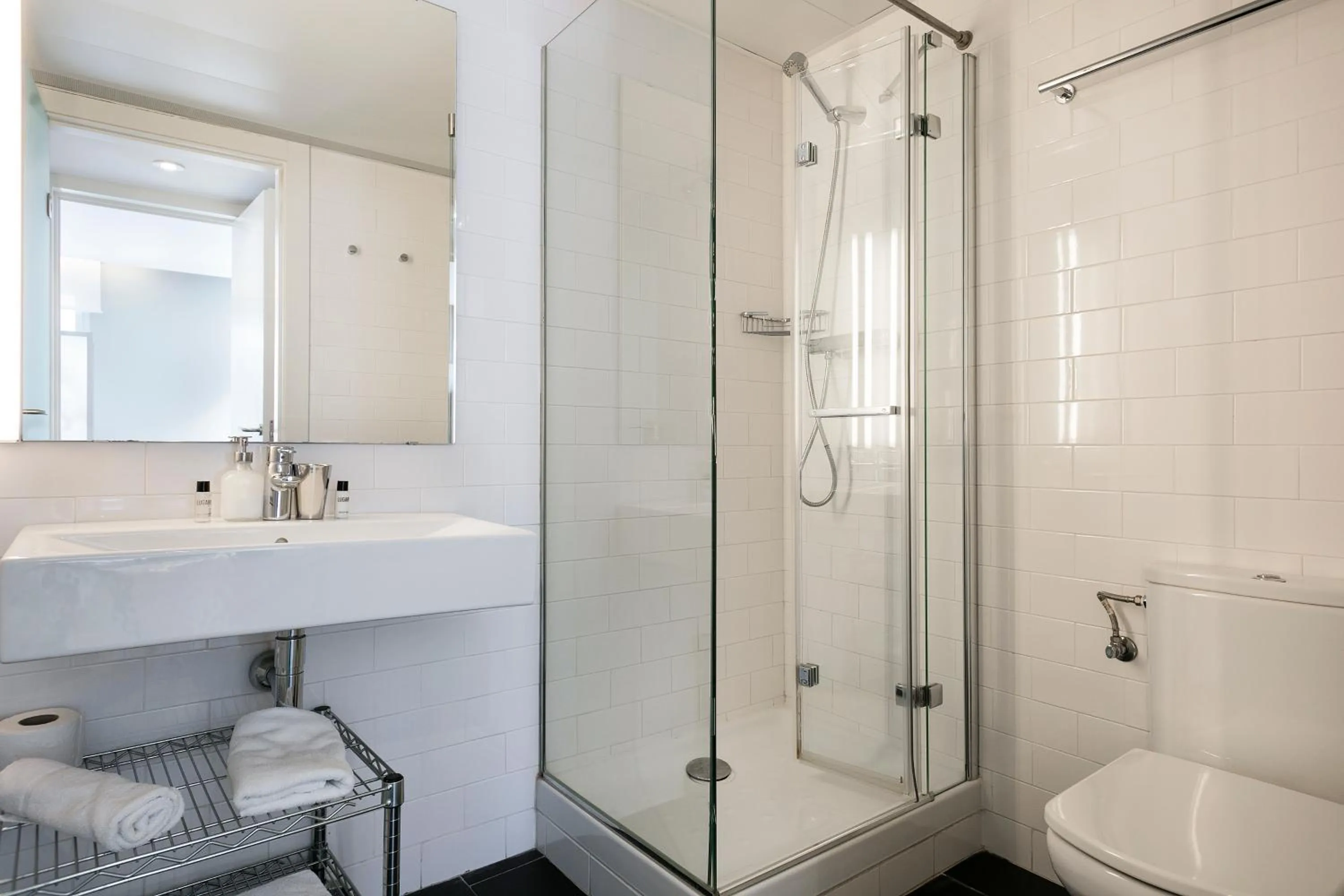 Bathroom in Lugaris Beach Apartments
