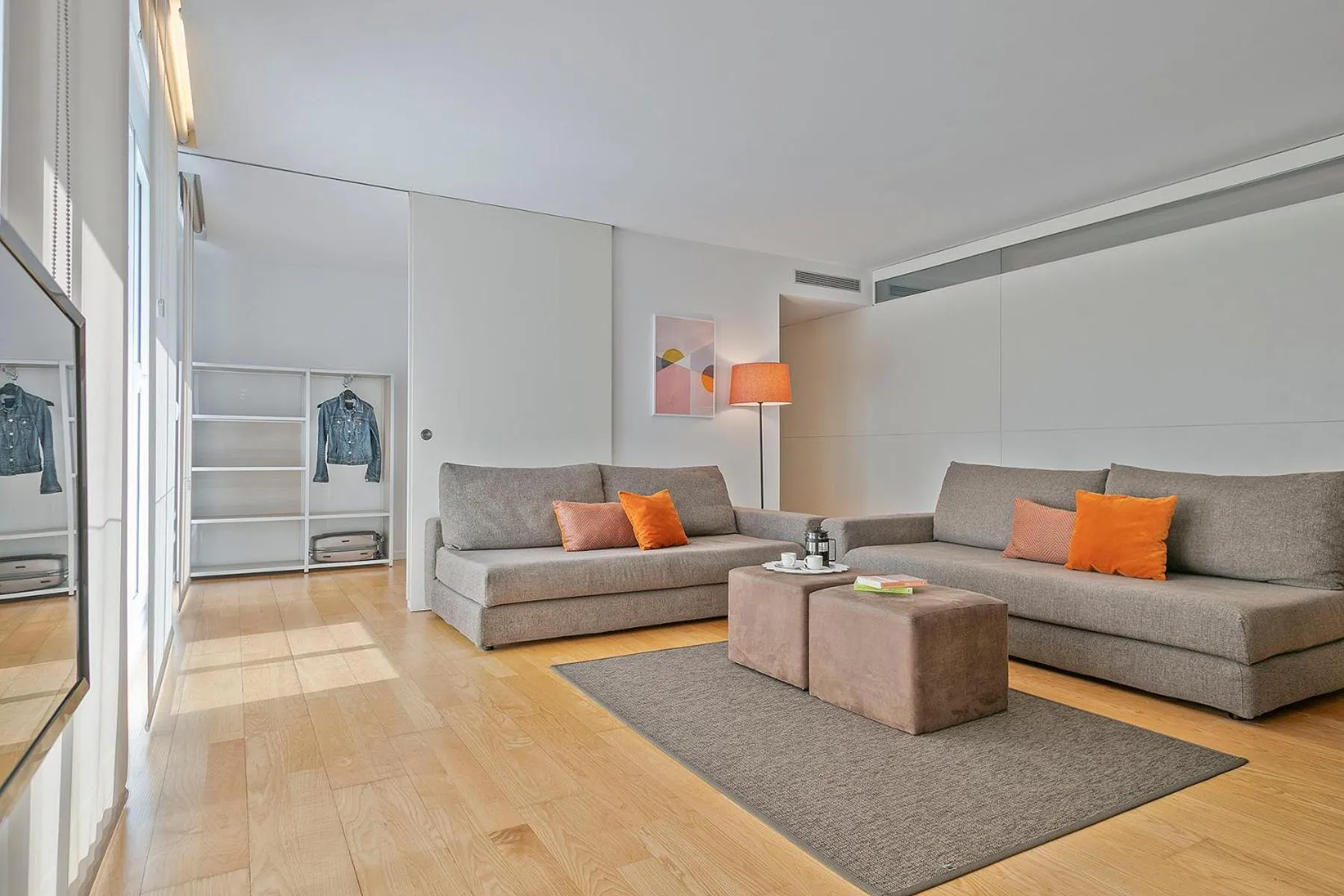 Living room in Lugaris Beach Apartments