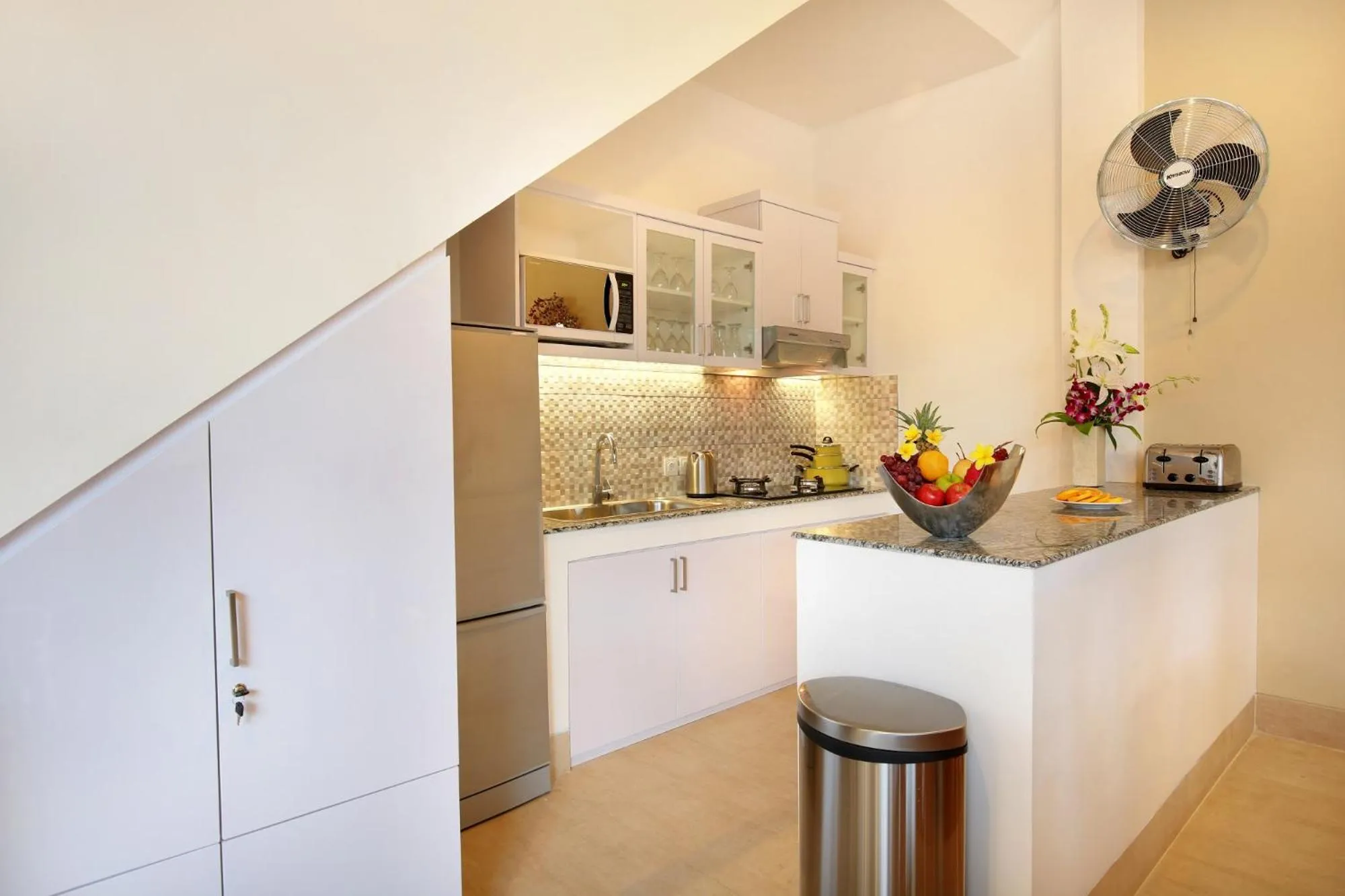 Communal kitchen in De Liza Villa Seminyak Beachside By Bali Asia Villa