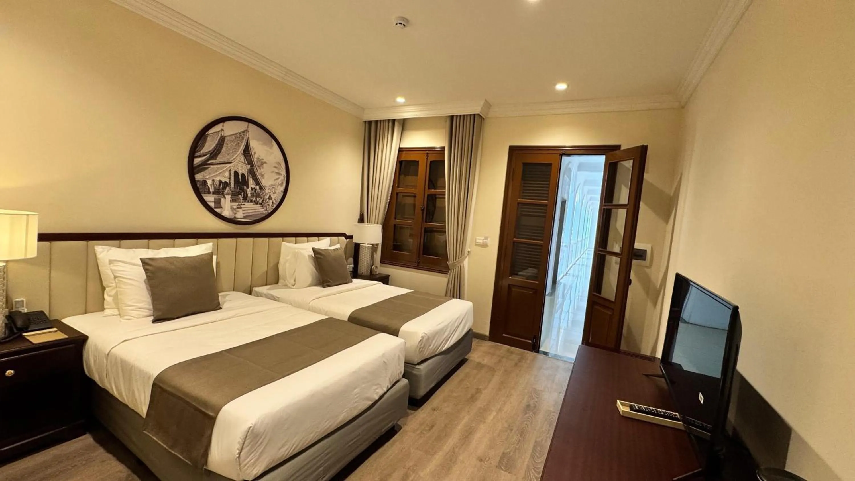 Bed in Champa Palace Hotel