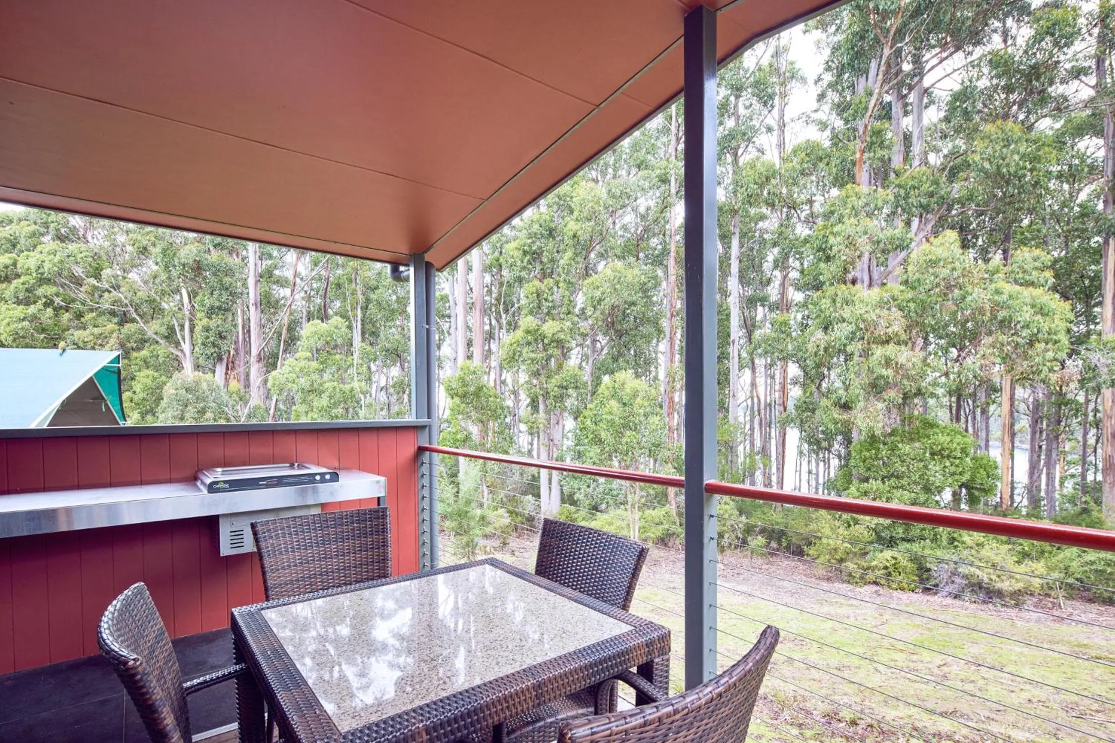 Patio in NRMA Port Arthur Holiday Park