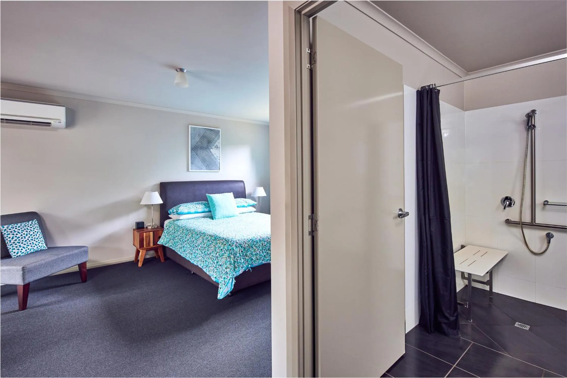 Shower, Bed in NRMA Port Arthur Holiday Park