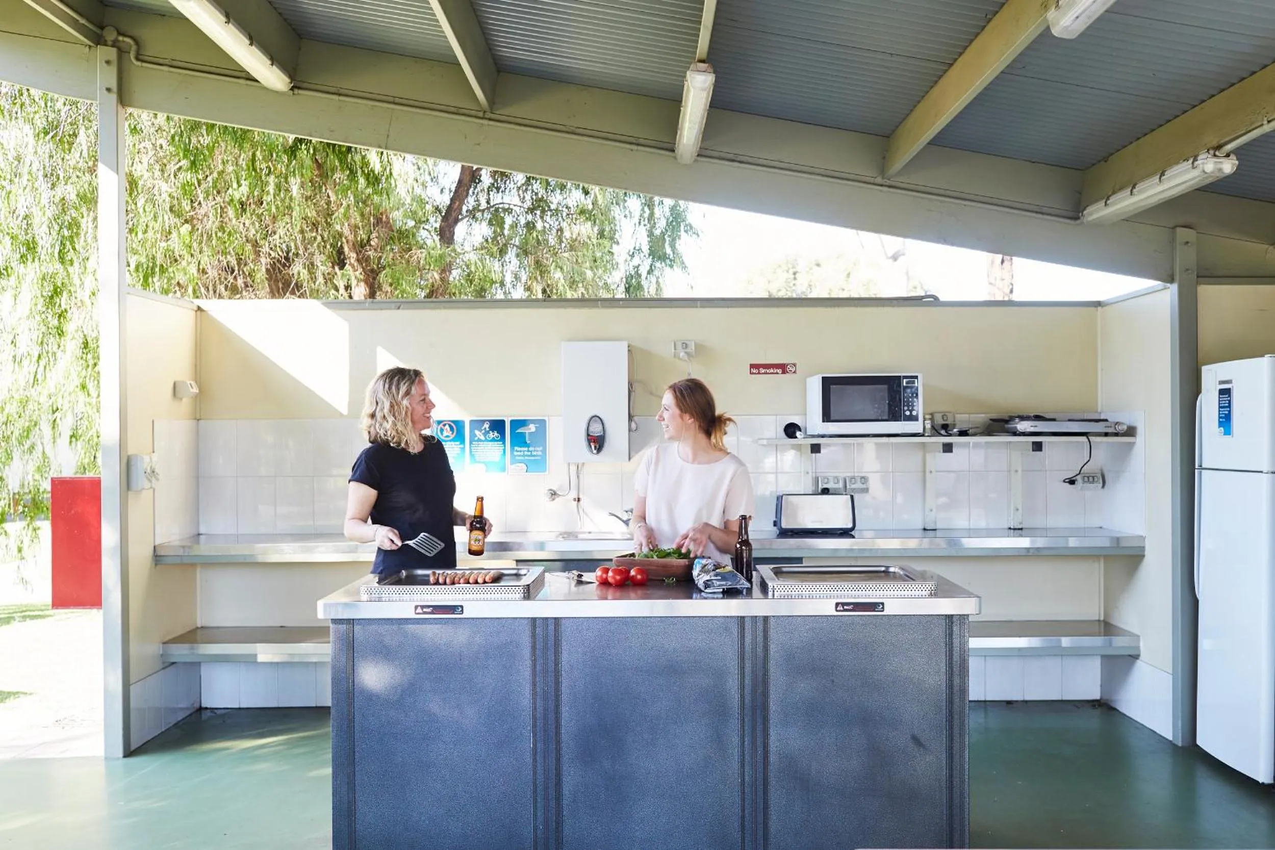 Communal kitchen in NRMA Victor Harbor Beachfront Holiday Park