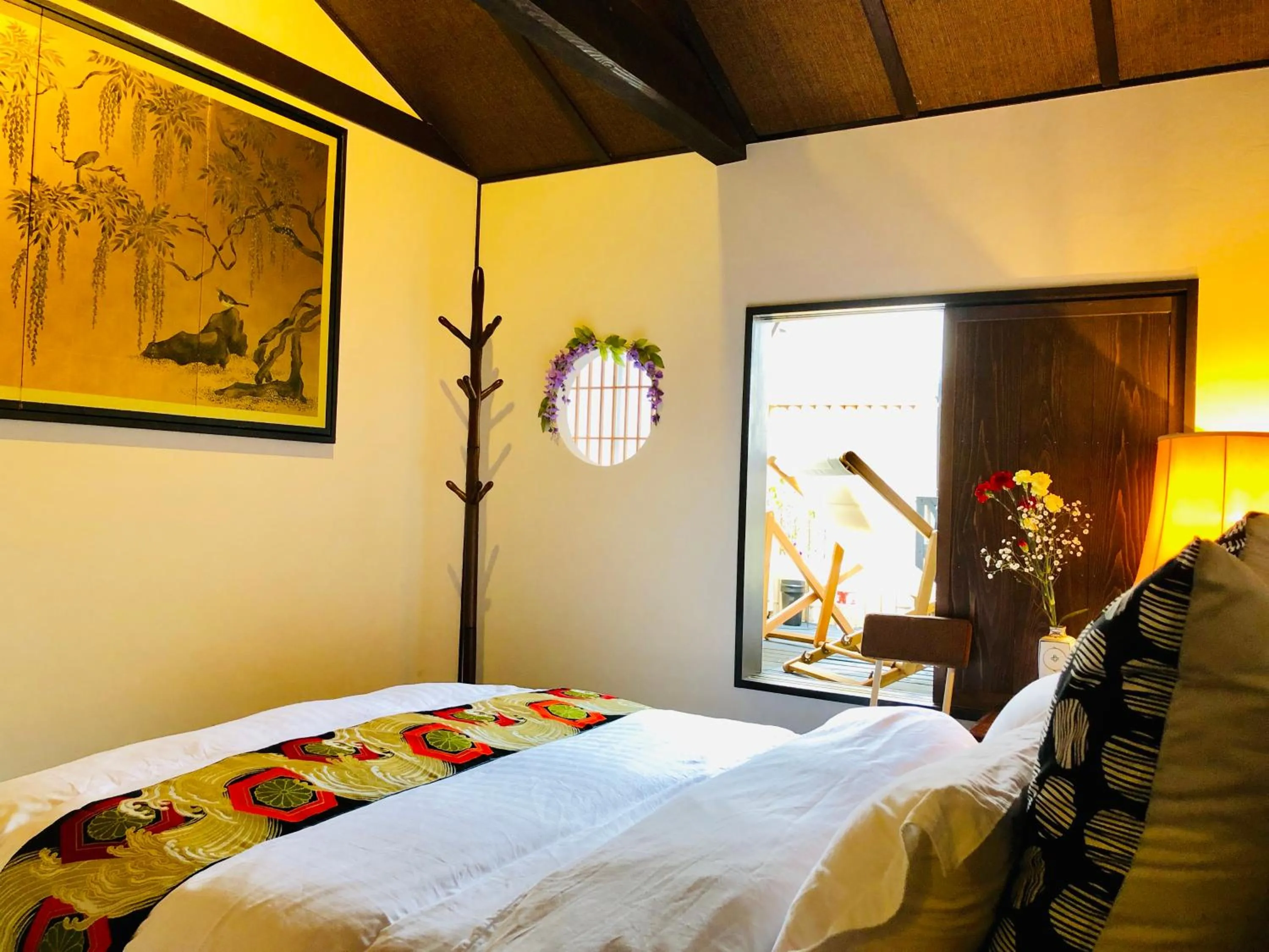 Bed in 京町家-椿庵Kyomachiya-Tsubakian