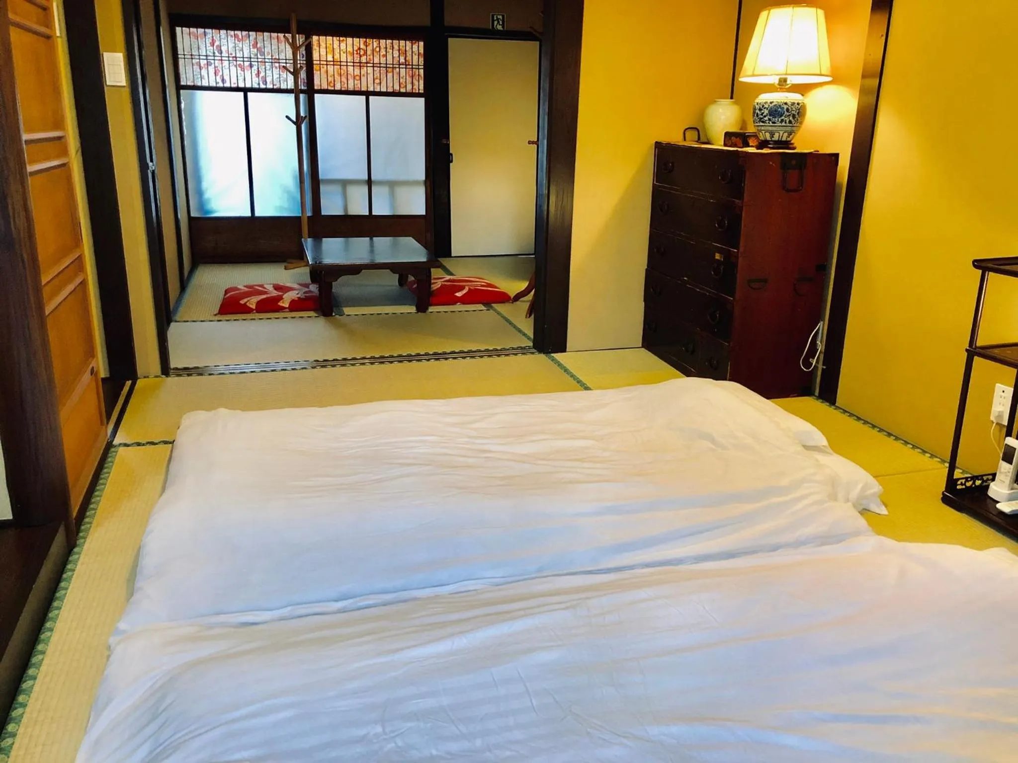 Bed in 京町家-椿庵Kyomachiya-Tsubakian