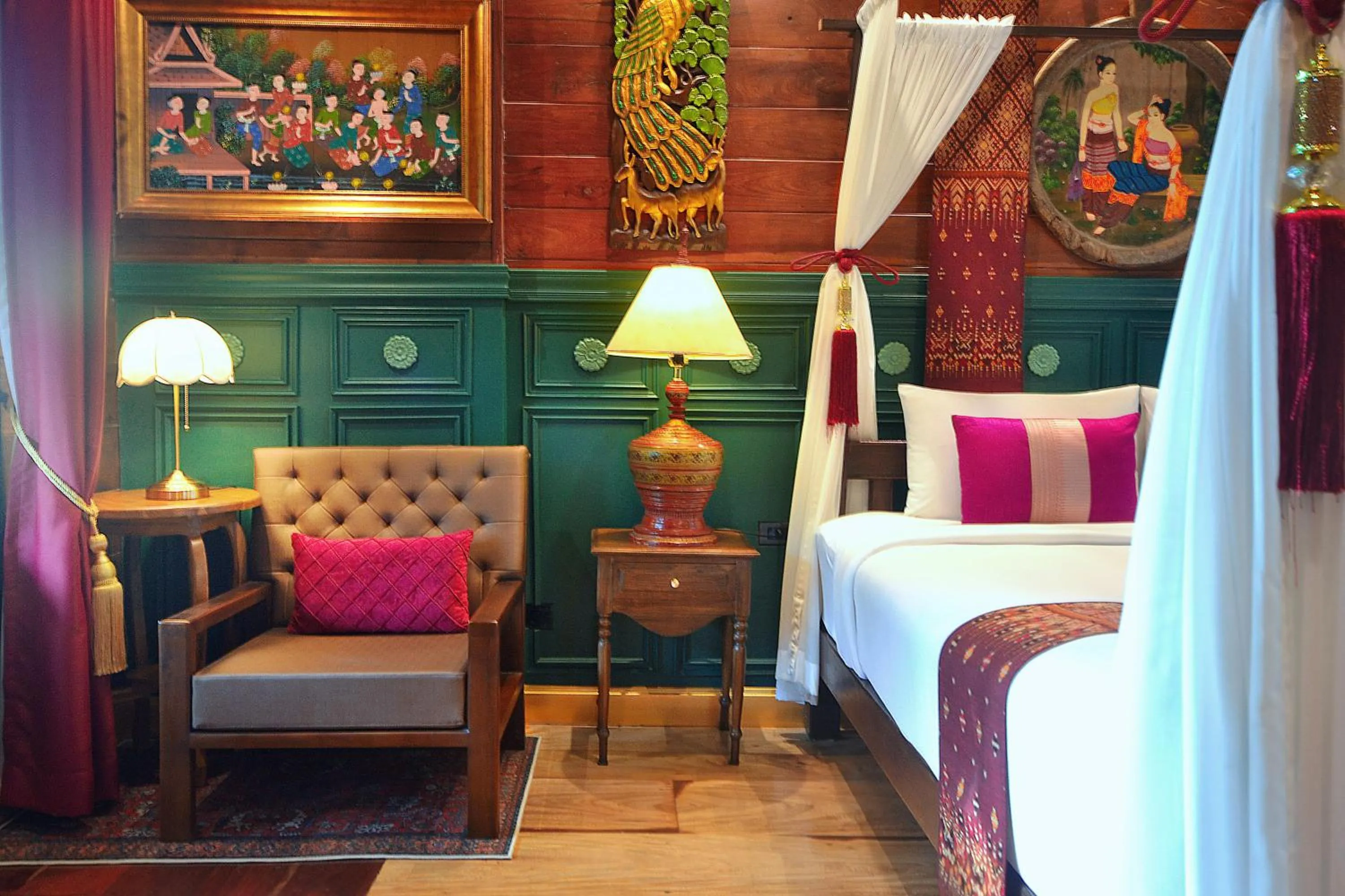 Decorative detail, Bed in Thai Thai Sukhothai Resort