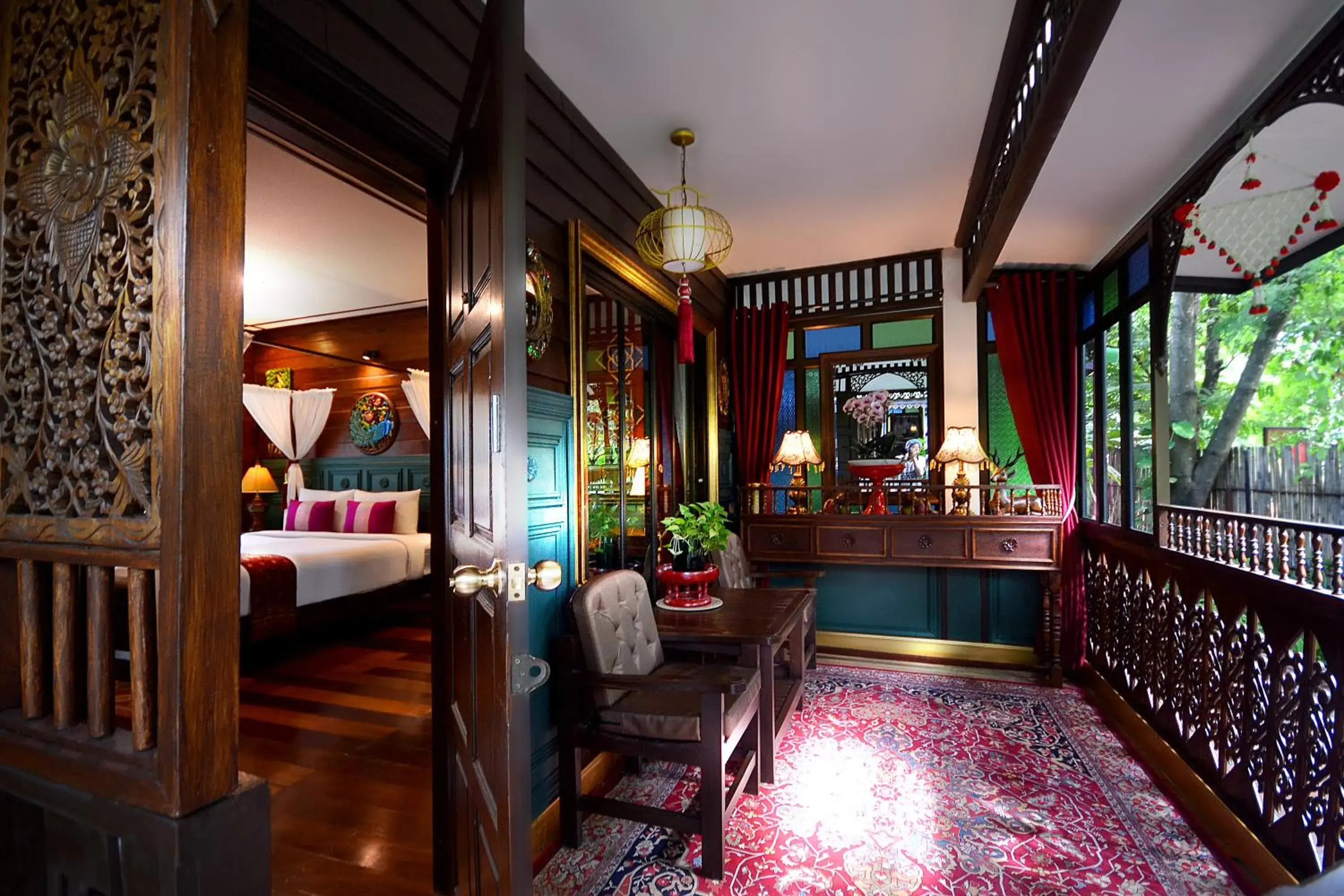 Balcony/Terrace, Bed in Thai Thai Sukhothai Resort Balcony/Terrace, Bed in Thai Thai Sukhothai Resort