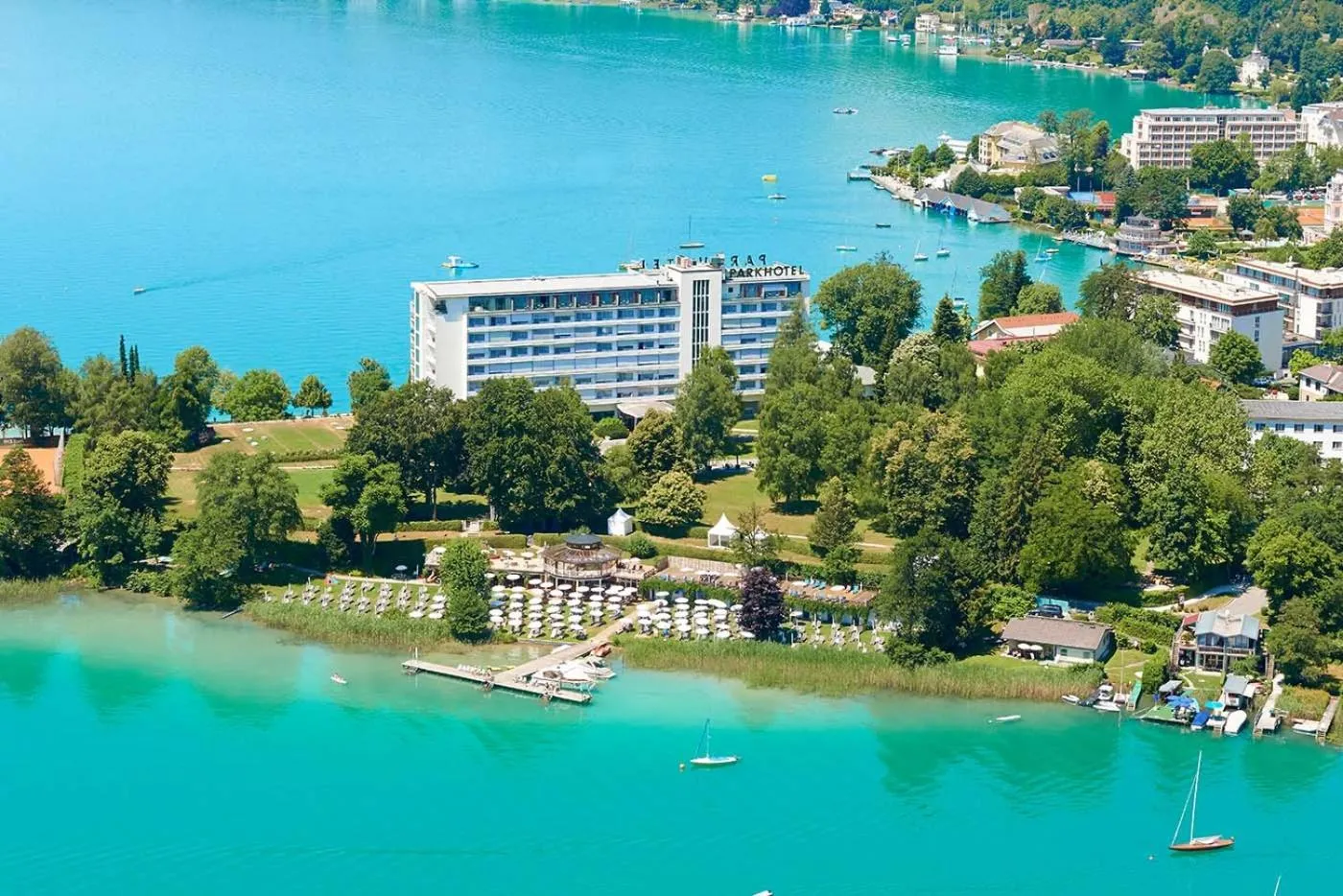 Bird's eye view in Parkhotel Pörtschach - Das Hotelresort mit Insellage am Wörthersee