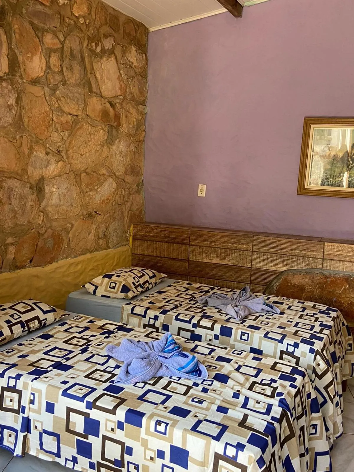 Bed in Pousada Encontro de Rios