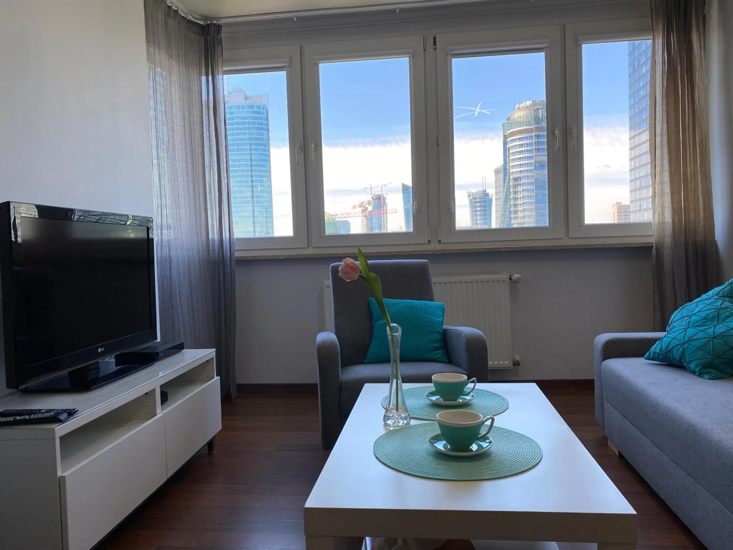 Living room in Good Time Apartments Warsaw City Center