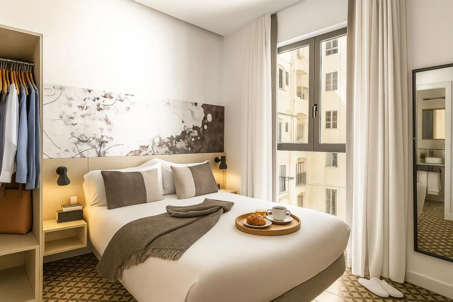 Bed in Aspasios Poble Nou Apartments