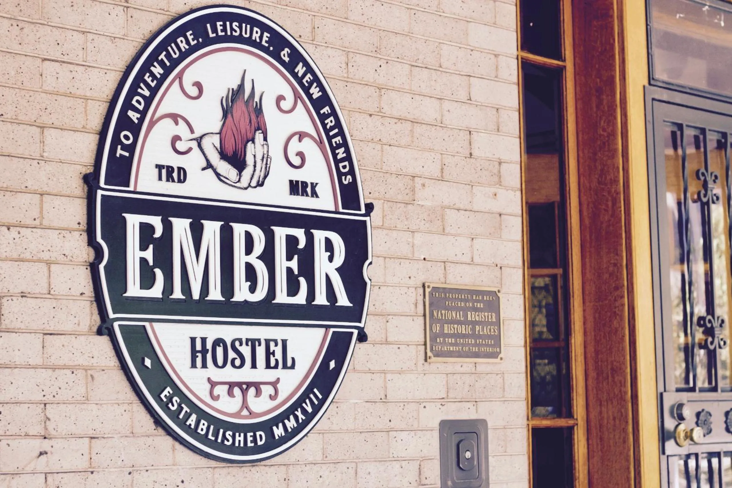 Facade/entrance in Ember Hostel