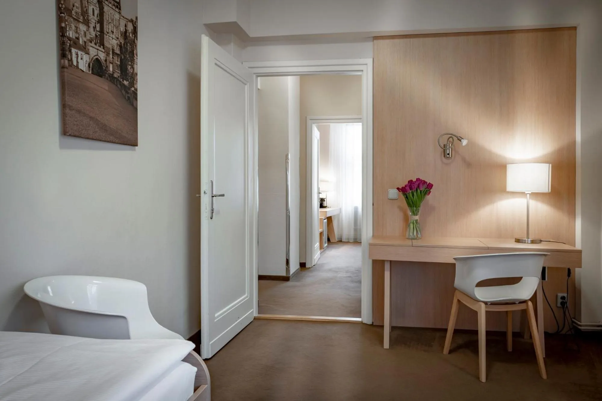 Decorative detail, Bed in Pytloun Kampa Garden Hotel Prague