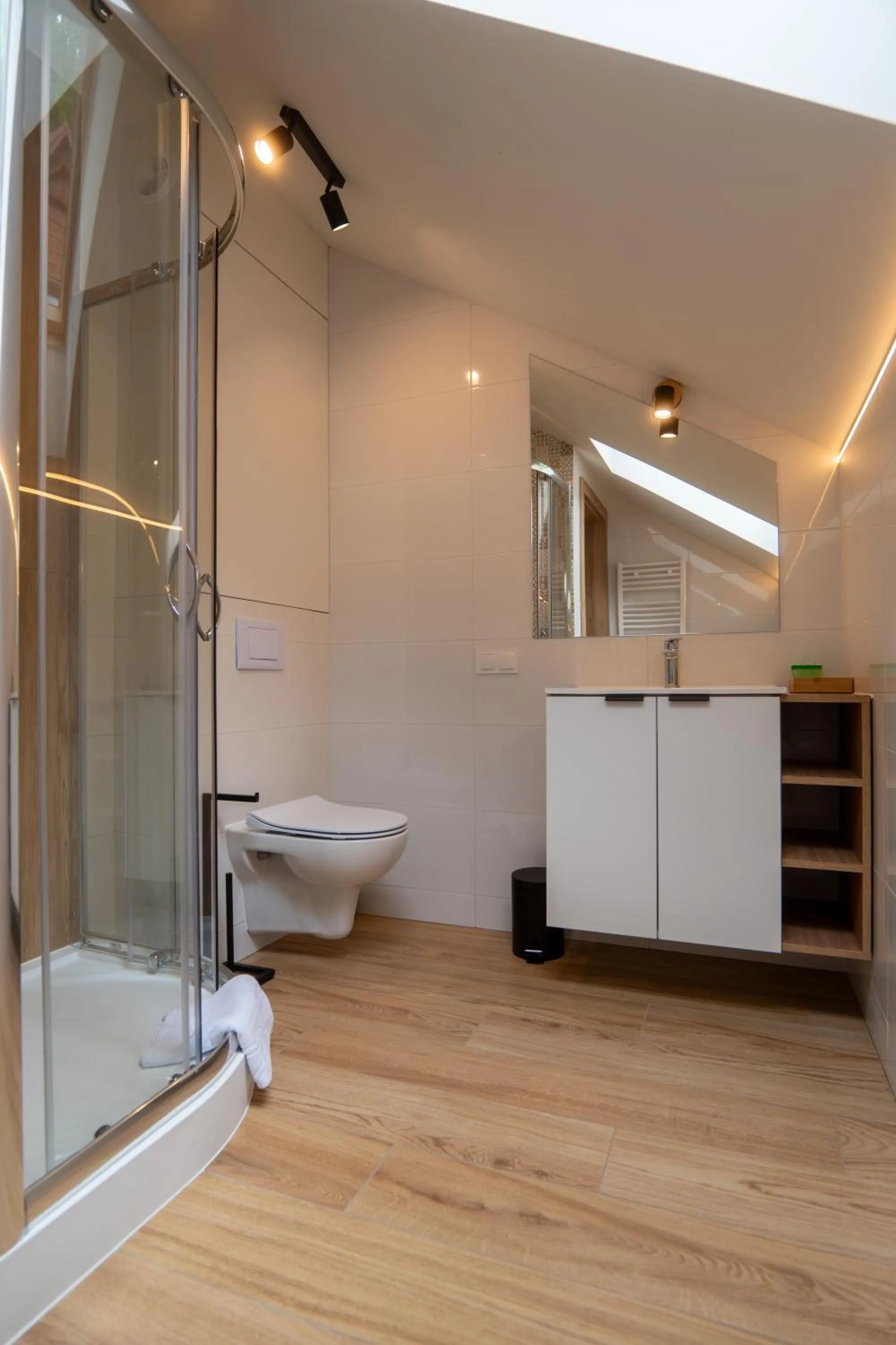 Shower in Willa i Wzgórze Jerrego Apartamenty i pokoje z widokiem na góry