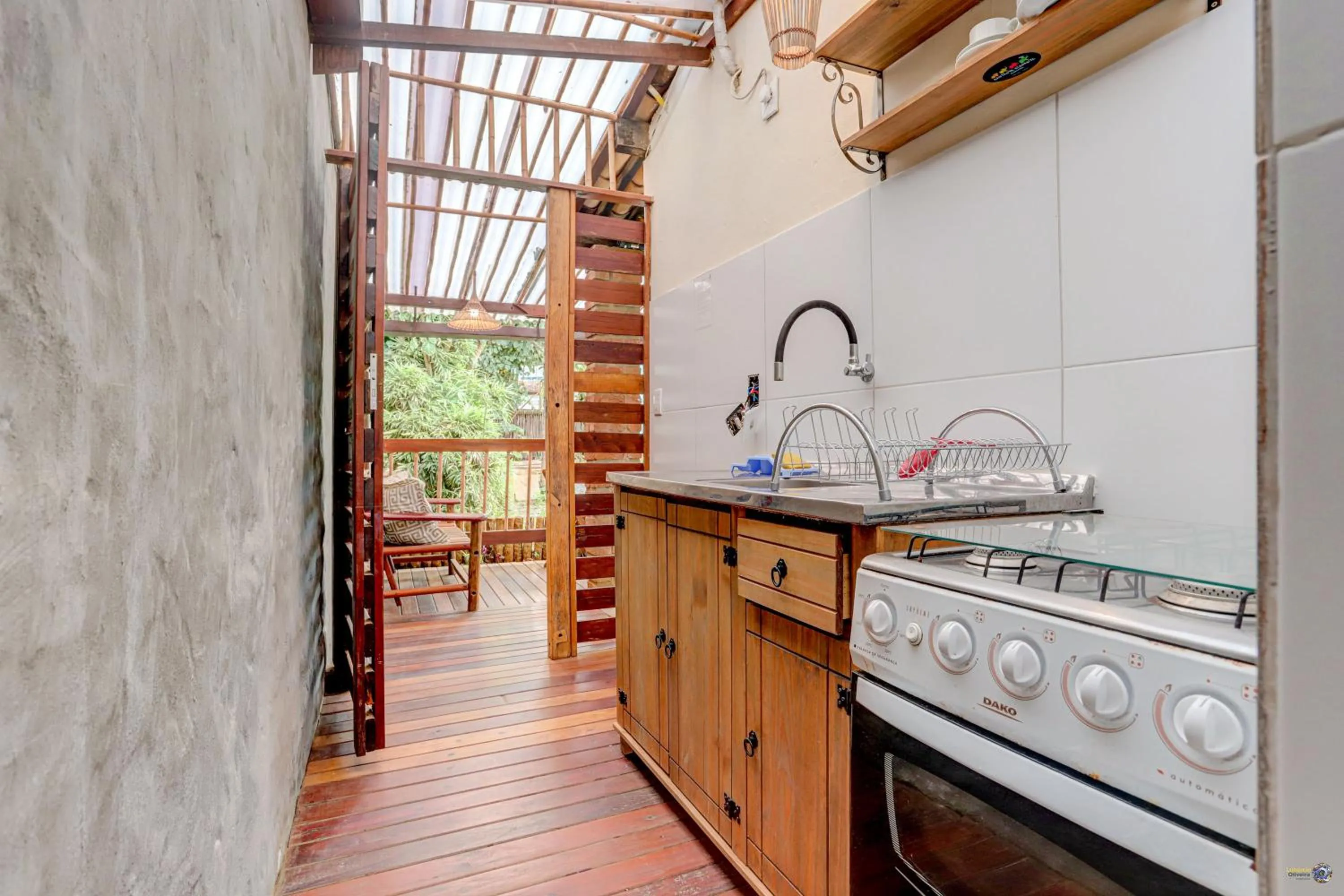 Kitchen or kitchenette in Pousada Piratas