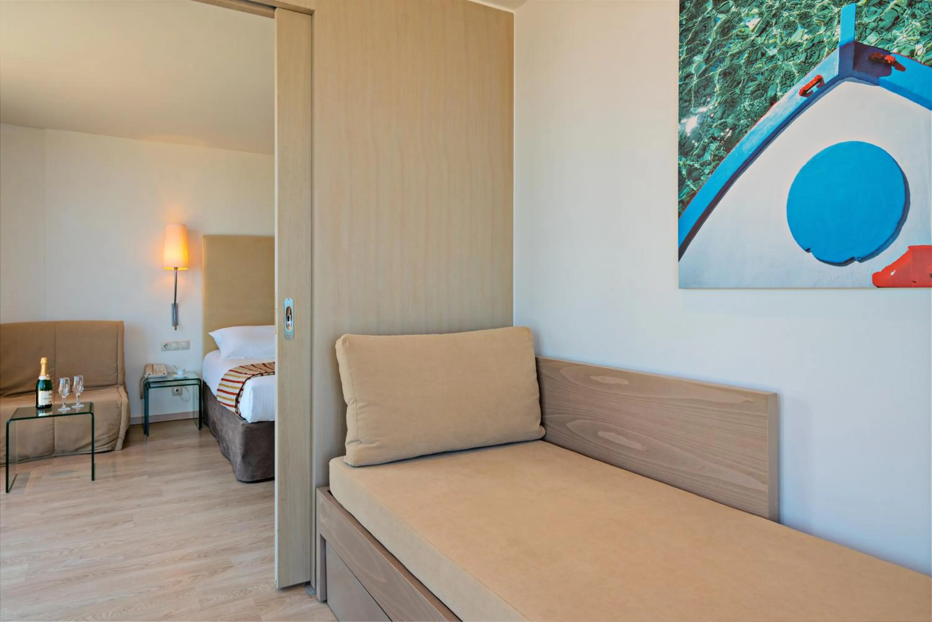 Bedroom, Bed in Kriti Beach Hotel