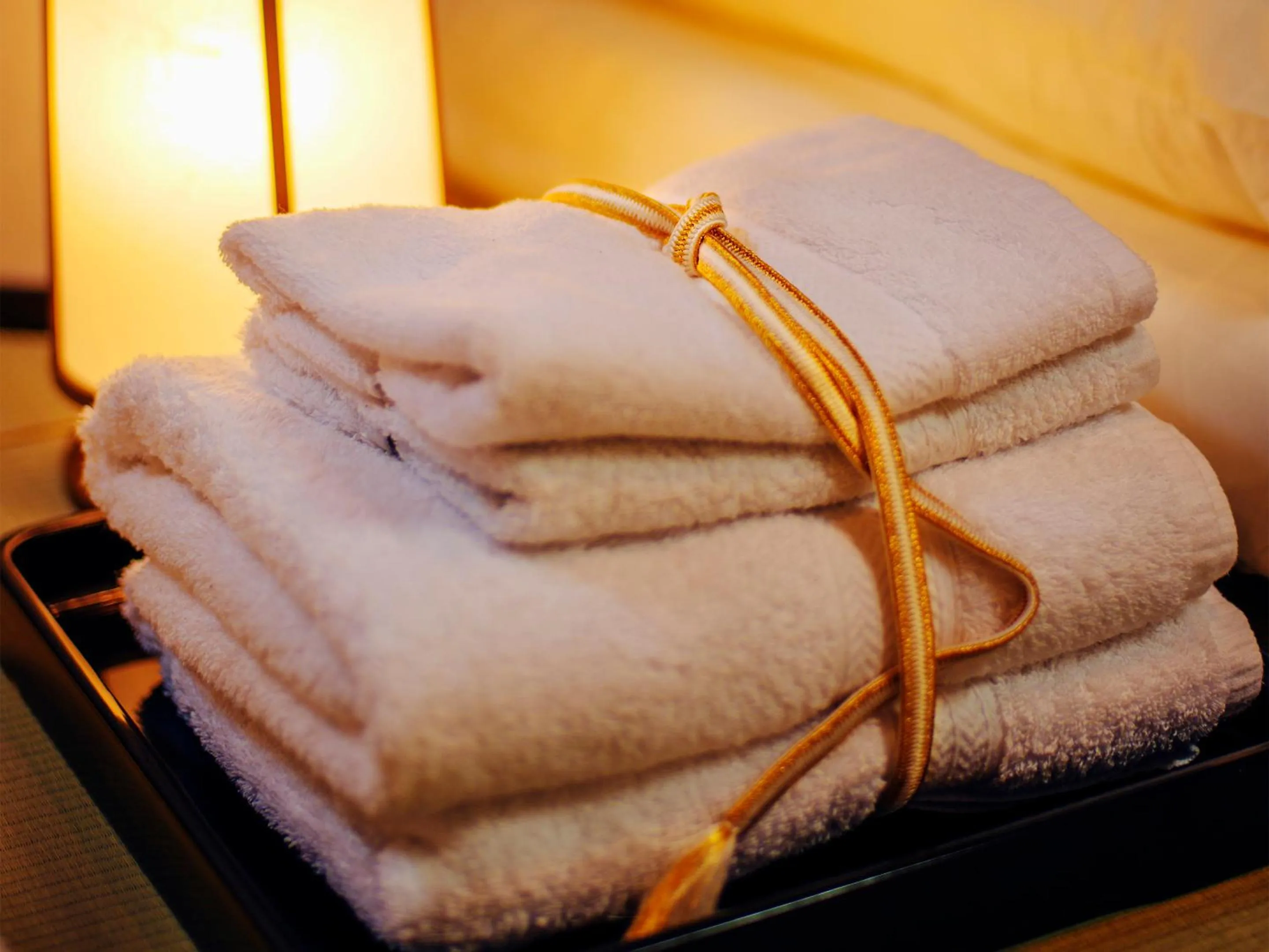 towels, Bed in Samurai House