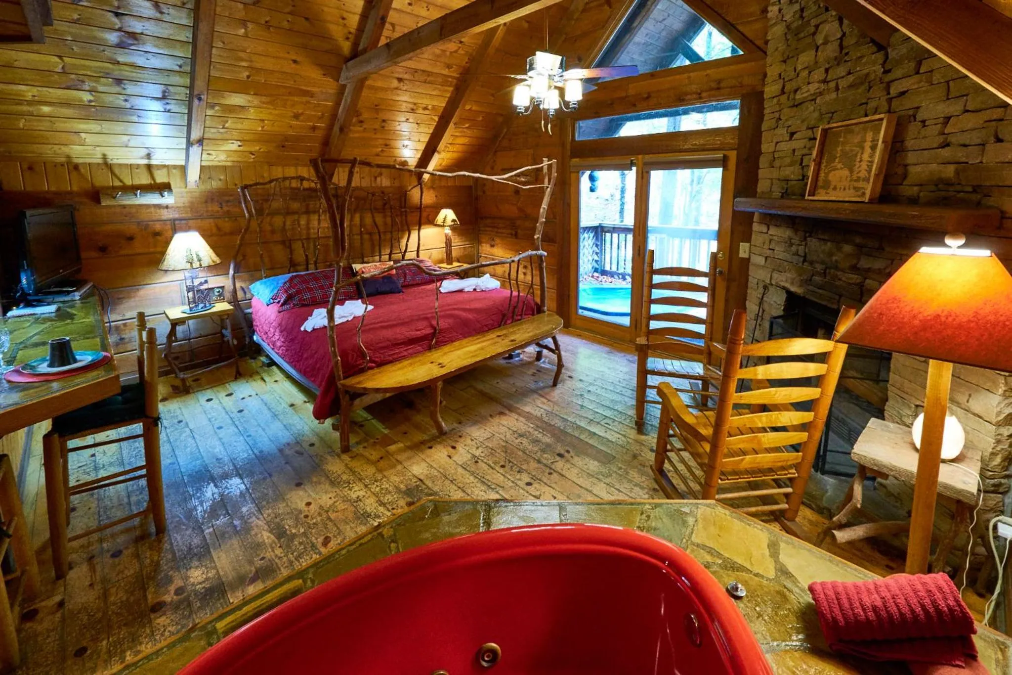 Bed in A Cabin In The Woods